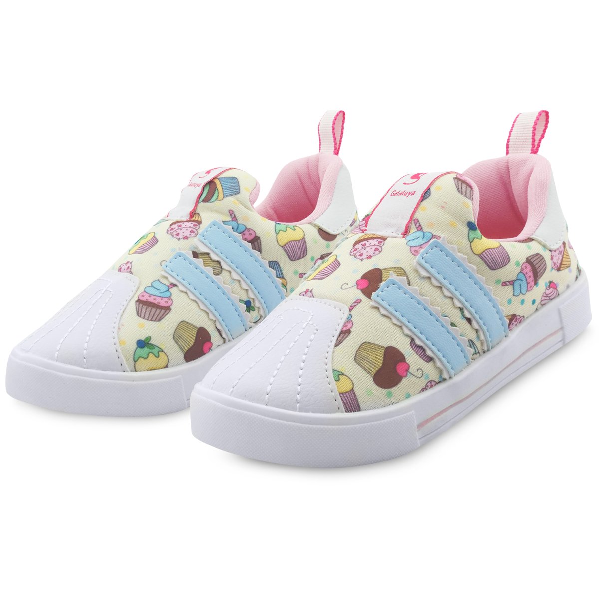 Tênis Infantil Menina Calce Fácil Feminino Gatatuya Conforto Colorido Cupcake