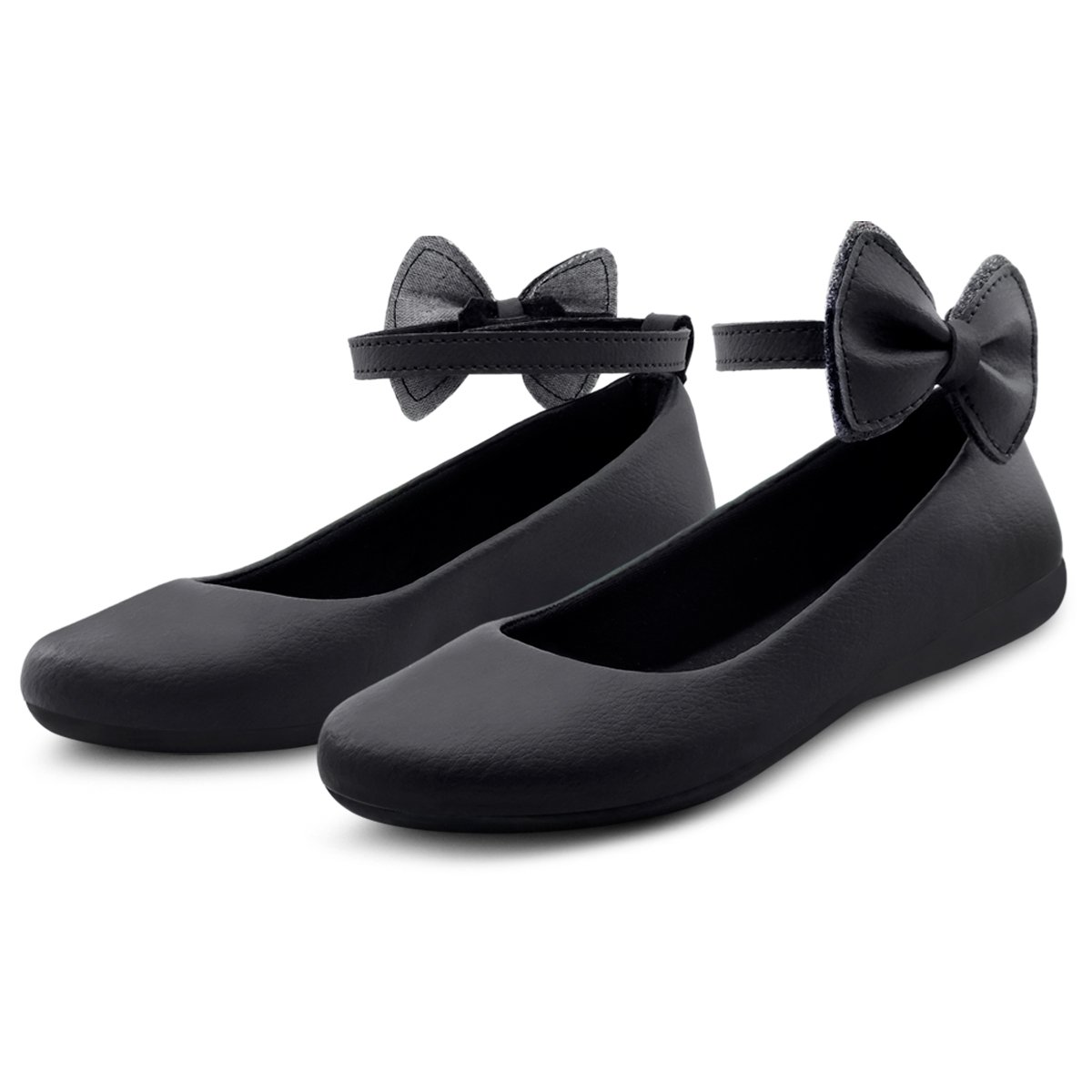 Sapatilha Infantil Menina Boneca Laço Gatatuya Preta Preto 1