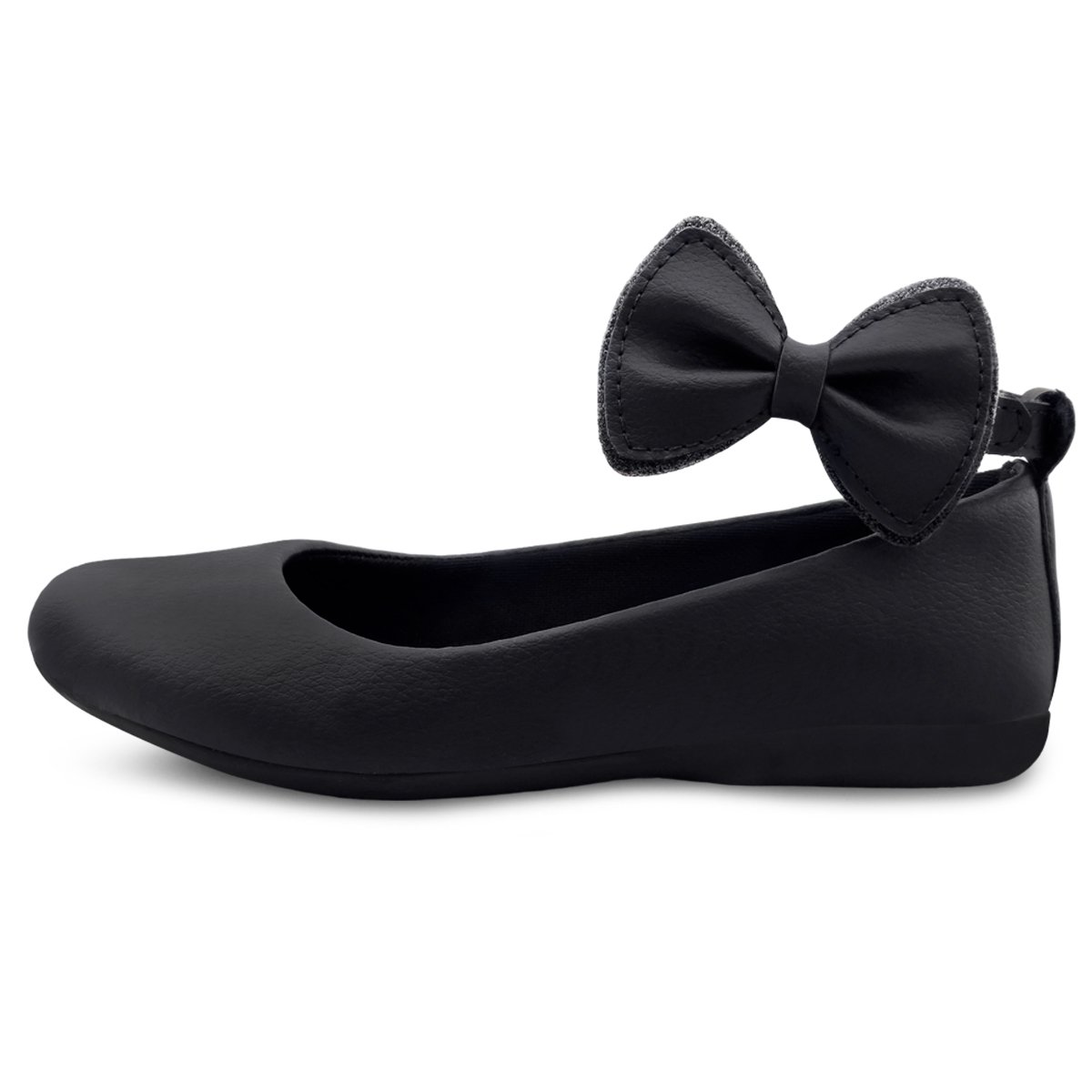 Kit Sapatilha Infantil Menina Boneca Gatatuya Com Bolsa Laço Feminina  Preta Preto 3