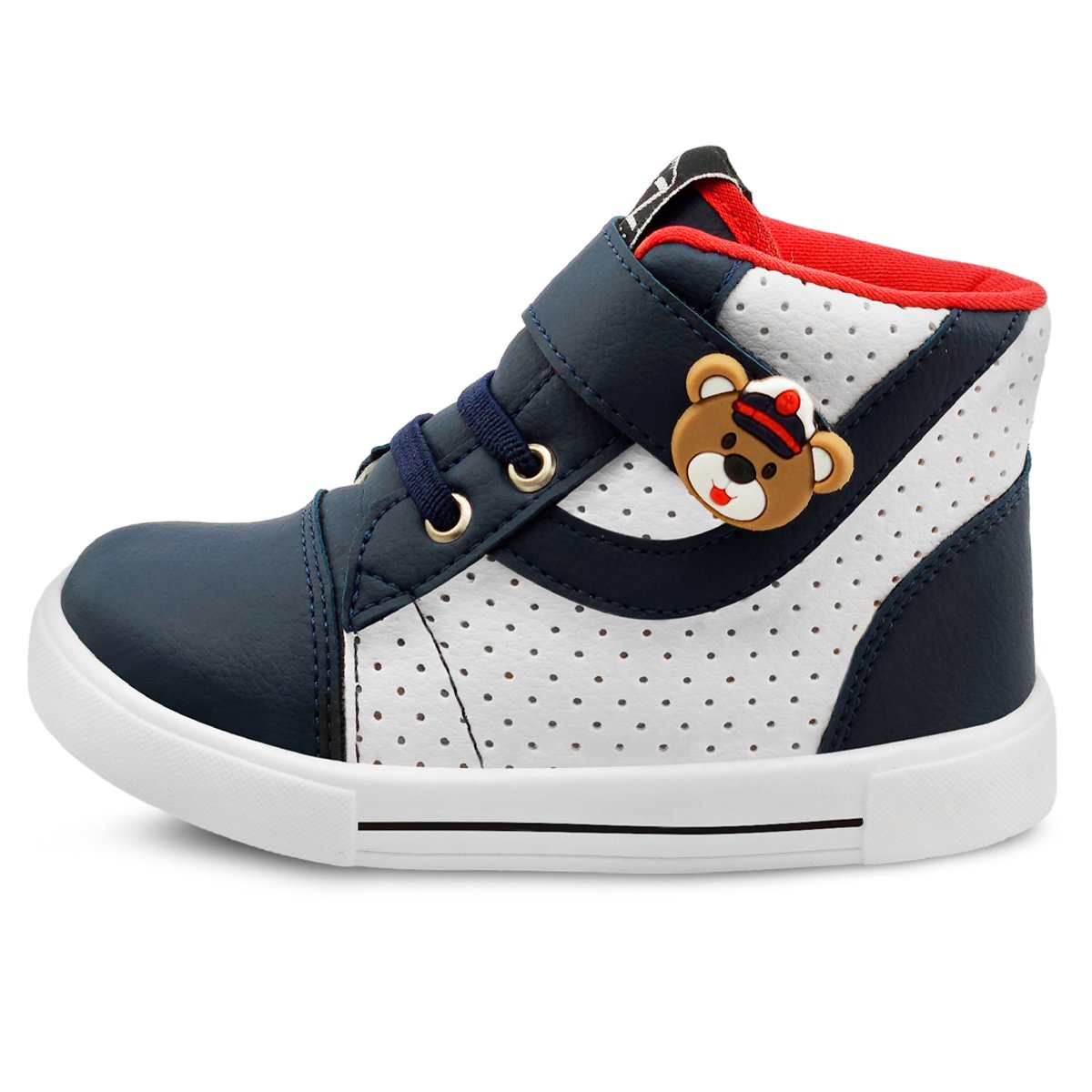 Tênis Infantil Menino Cano Alto Casual Masculino Ursinho Gatatuya Branco 3