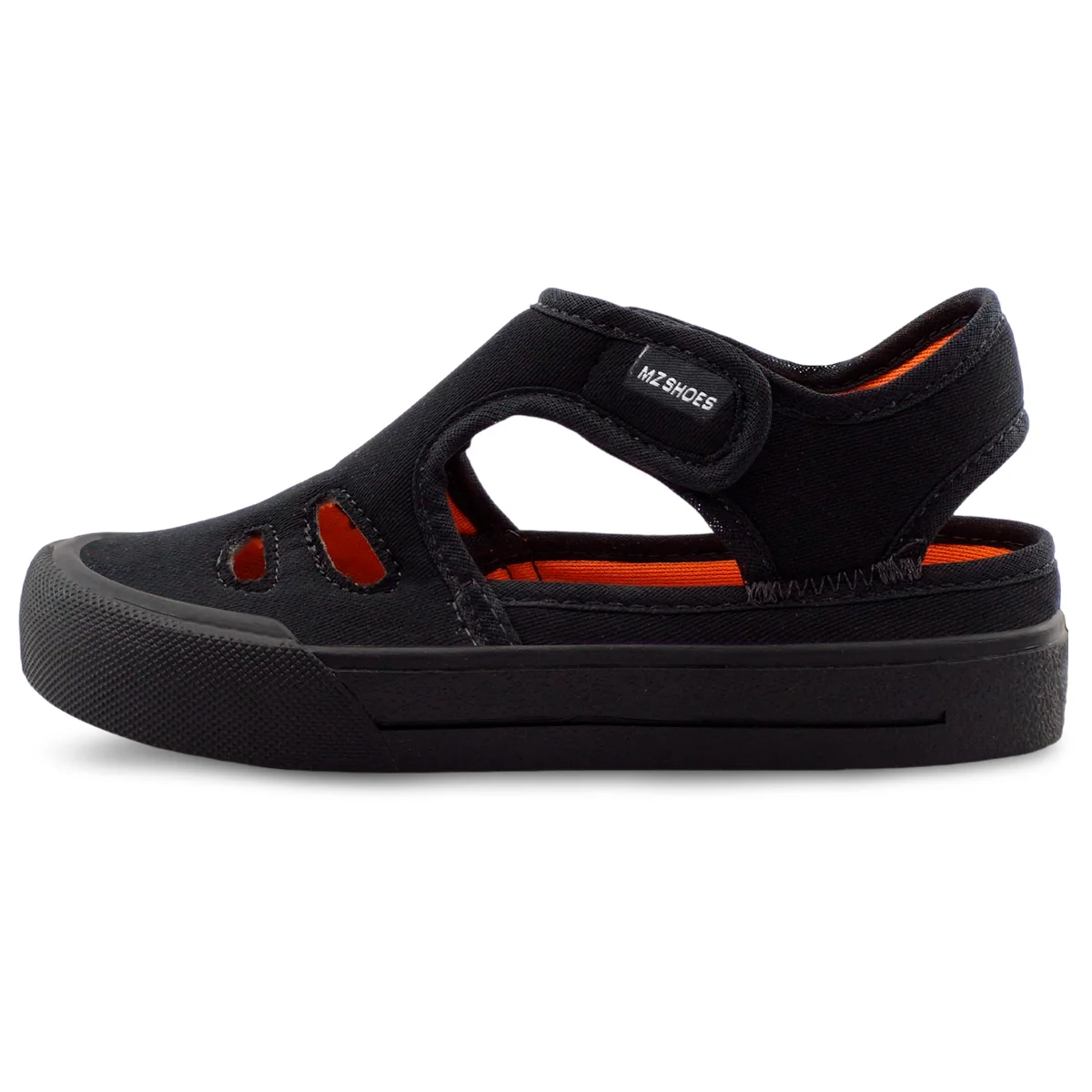 Sandália Papete Infantil Menino Casual Masculina Preta/Laranja  Gatatuya Preto 3