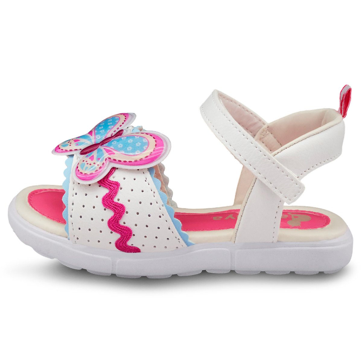 Sandália Infantil Menina Borboleta Branco/Pink Gatatuya Branco 3