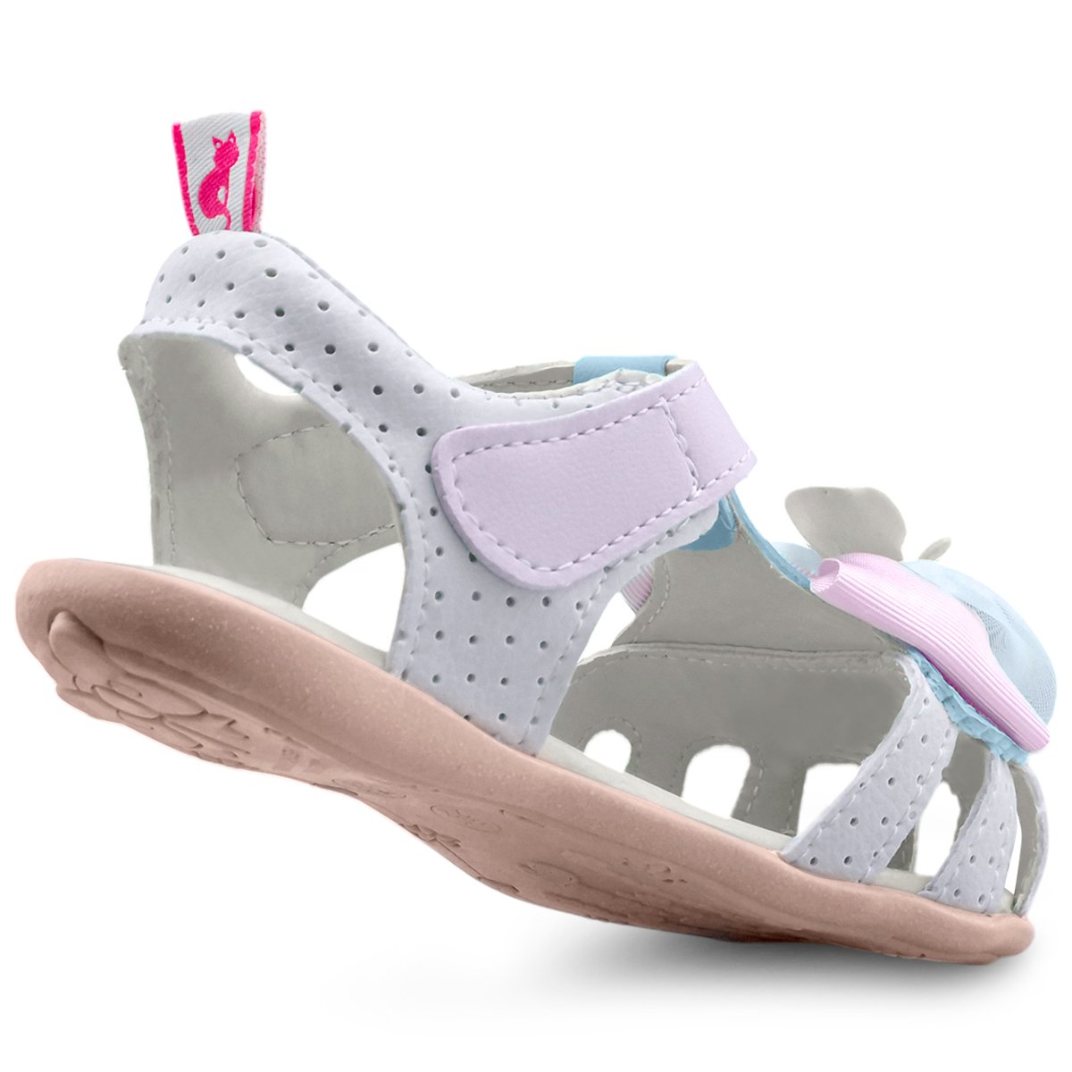 Kit Sandália Menina Infantil Feminina Bailarina Com Bolsa E Tiara Branco/Lilás Gatatuya Roxo 4