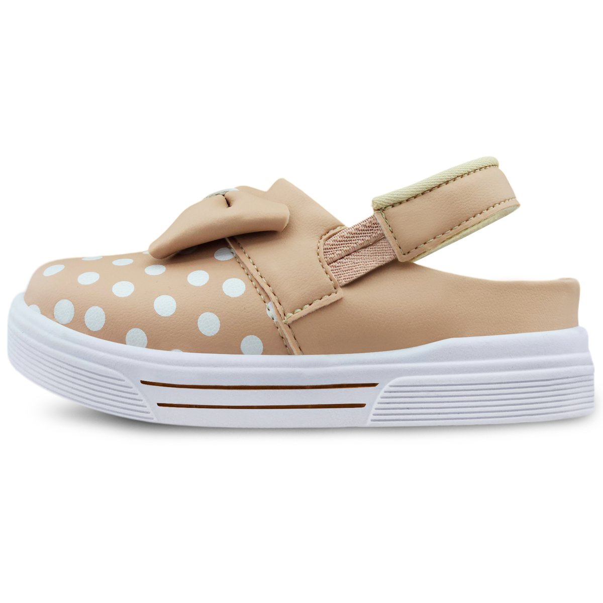 Sandália Babuche Infantil Menina Laço Nude/Branco Gatatuya Bege 3