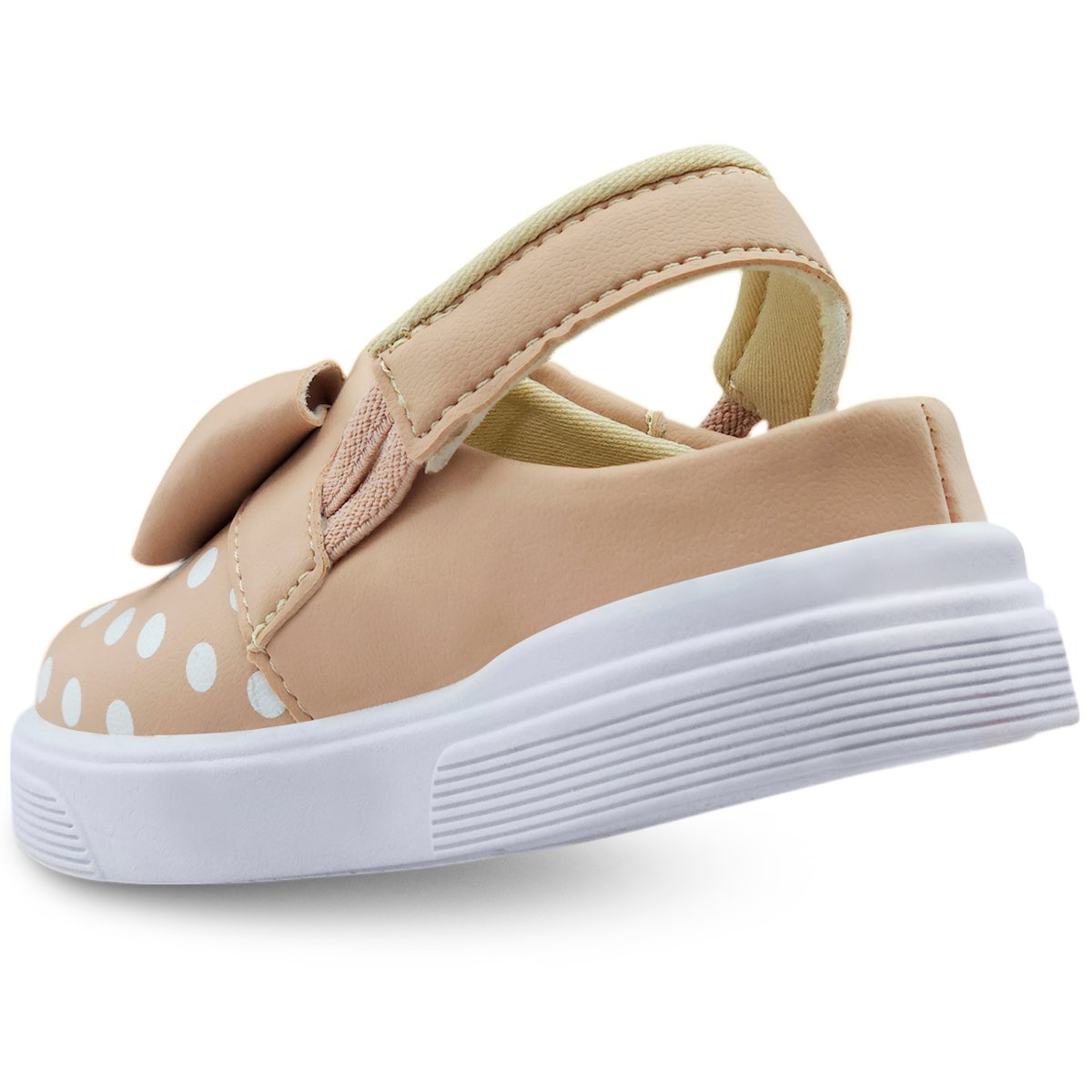 Sandália Babuche Infantil Menina Laço Nude/Branco Gatatuya Bege 4