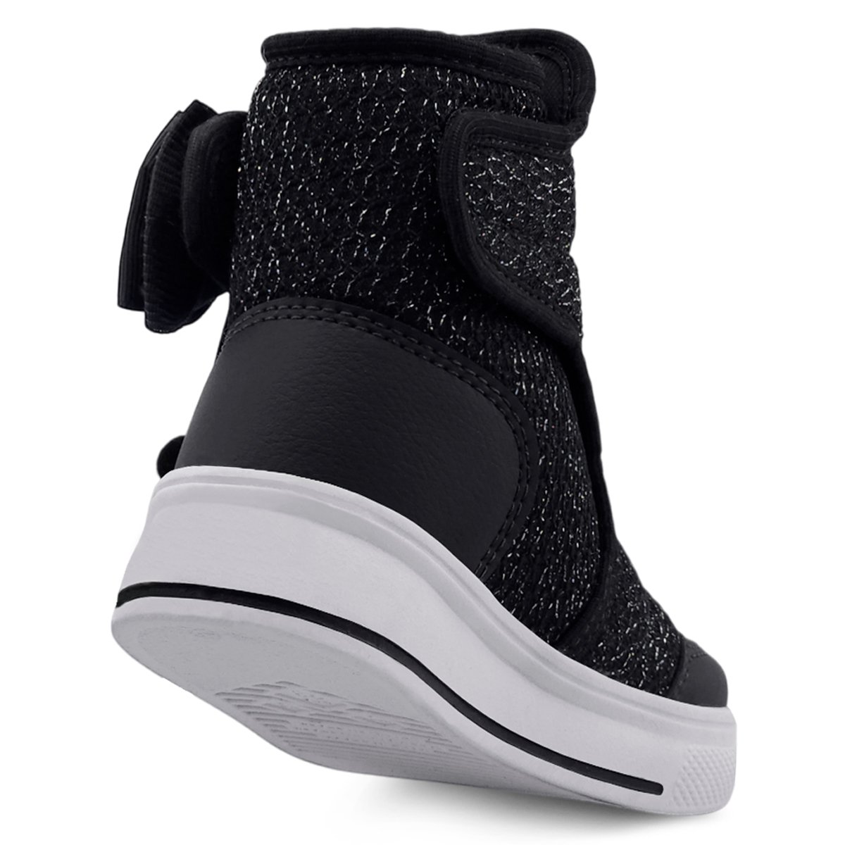 Bota Infantil Feminina Cano Alto Menina Preta/Brilho Gatatuya Preto 4