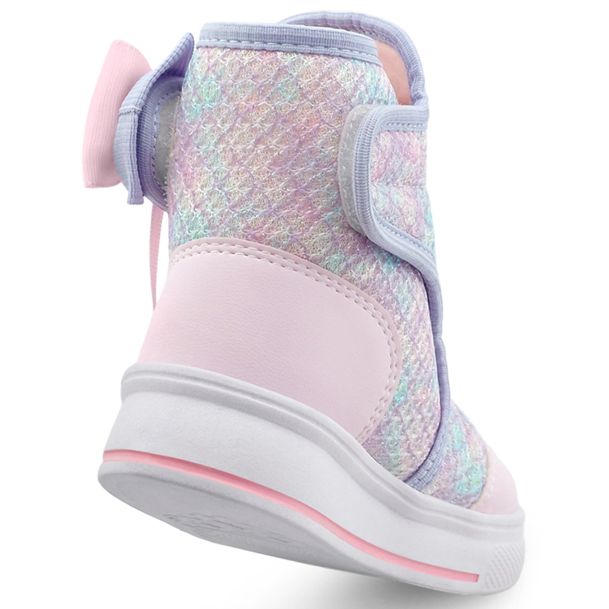 Kit Bota Infantil Menina Com Bolsa Cano Alto Feminina Rosa/Brilho Gatatuya Rosa 4