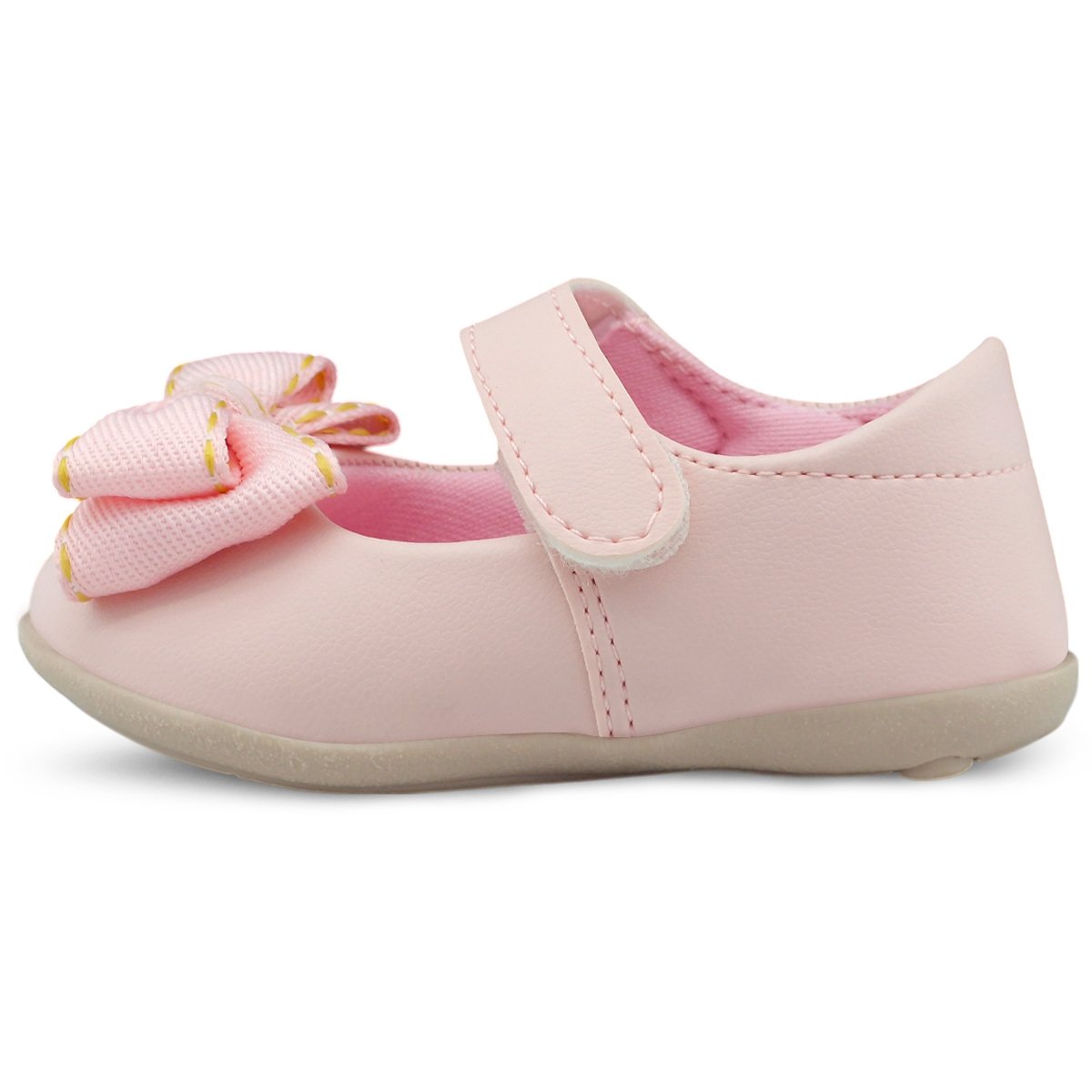 Kit Sapatilha Bebê Menina Infantil Rosa Com Bolsa E Tiara Laço Gatatuya Rosa 3