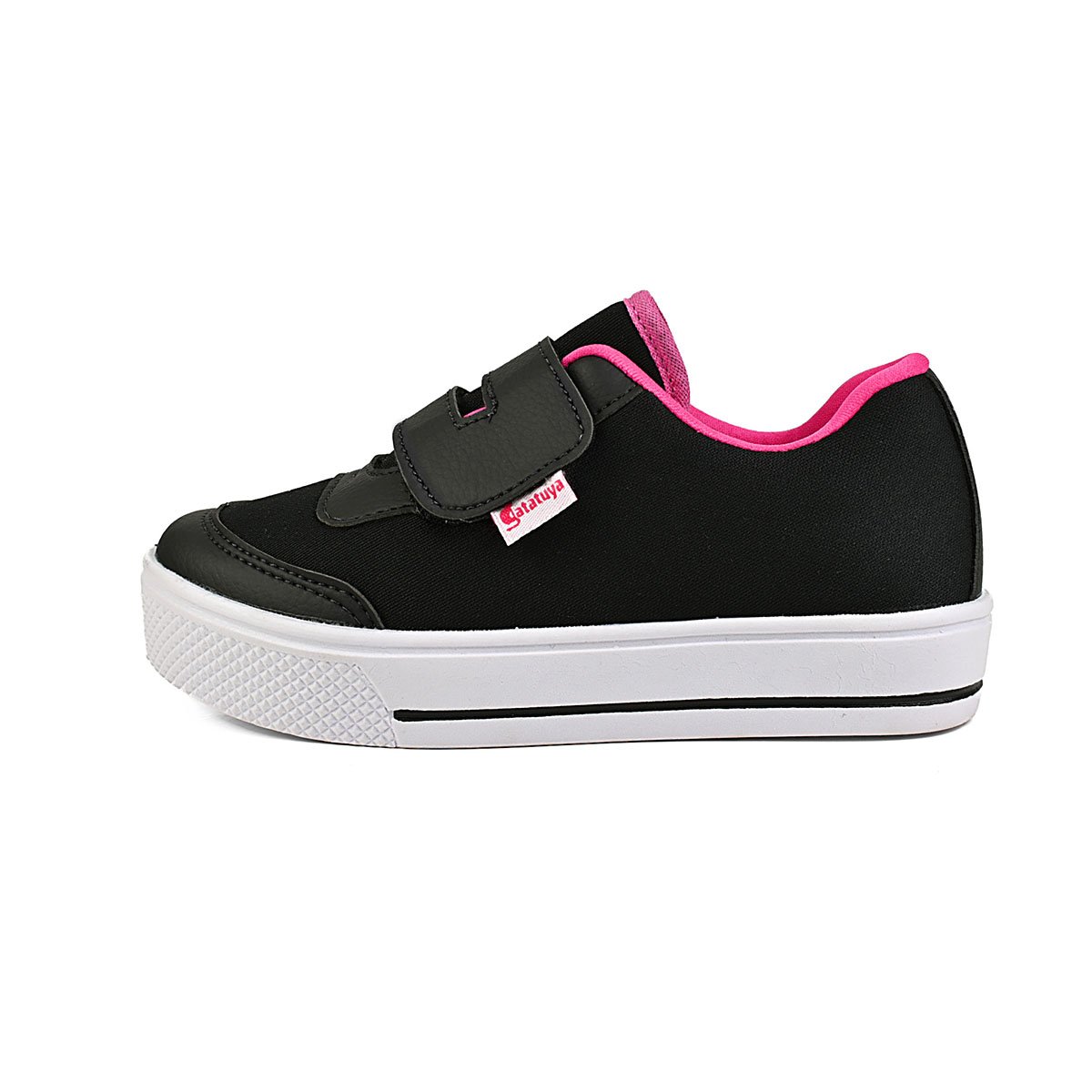Tênis Infantil Feminino Conforto Escolar Rosa/Coração Gatatuya Preto/Pink 4