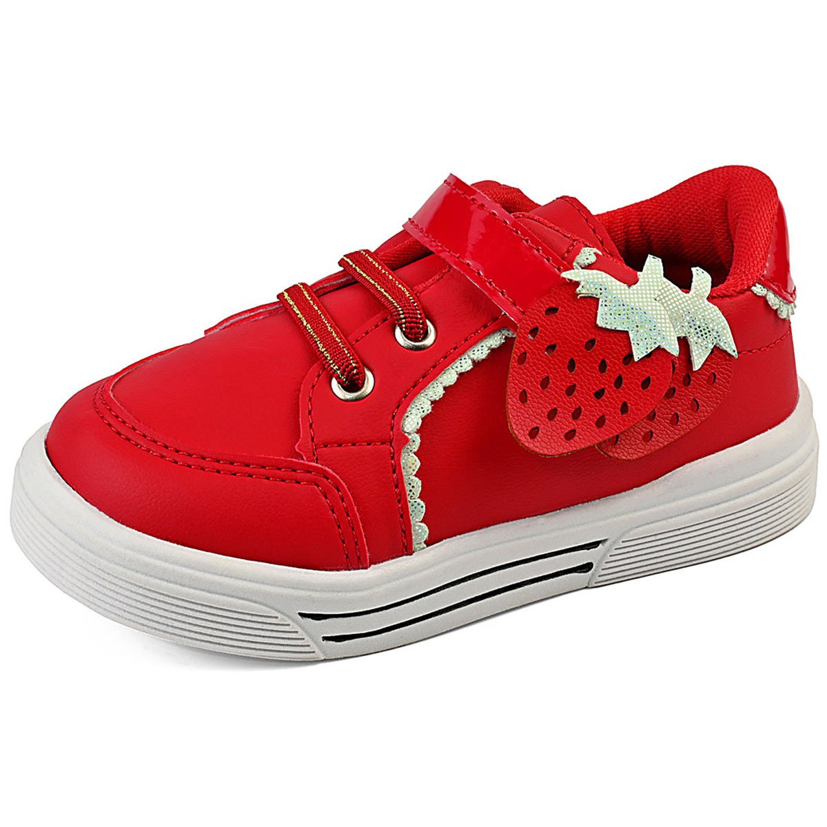 Tênis Infantil Feminino Vermelho Menina Morango do Amor Leve Confortável Antiderrapante Vermelho 3
