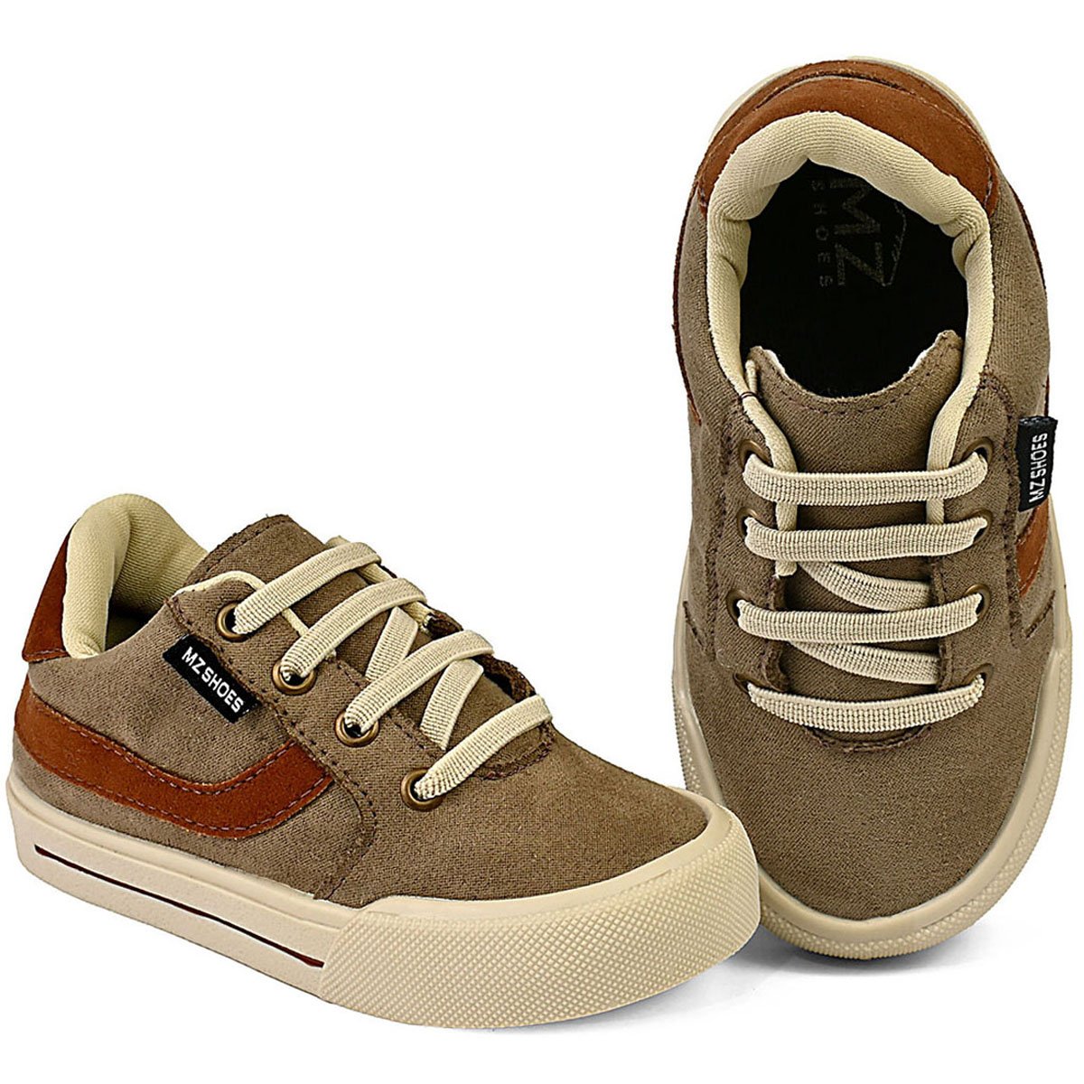 Tênis Infantil Menino Casual Cano Baixo Taupe Conforto Escolar Gatatuya