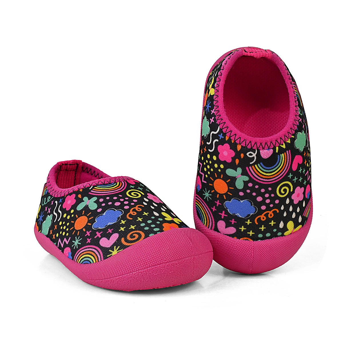 Sapameia Infantil Bebê Menina Preto/Colorido Antiderrapante Gatatuya Preto/Rosa 3