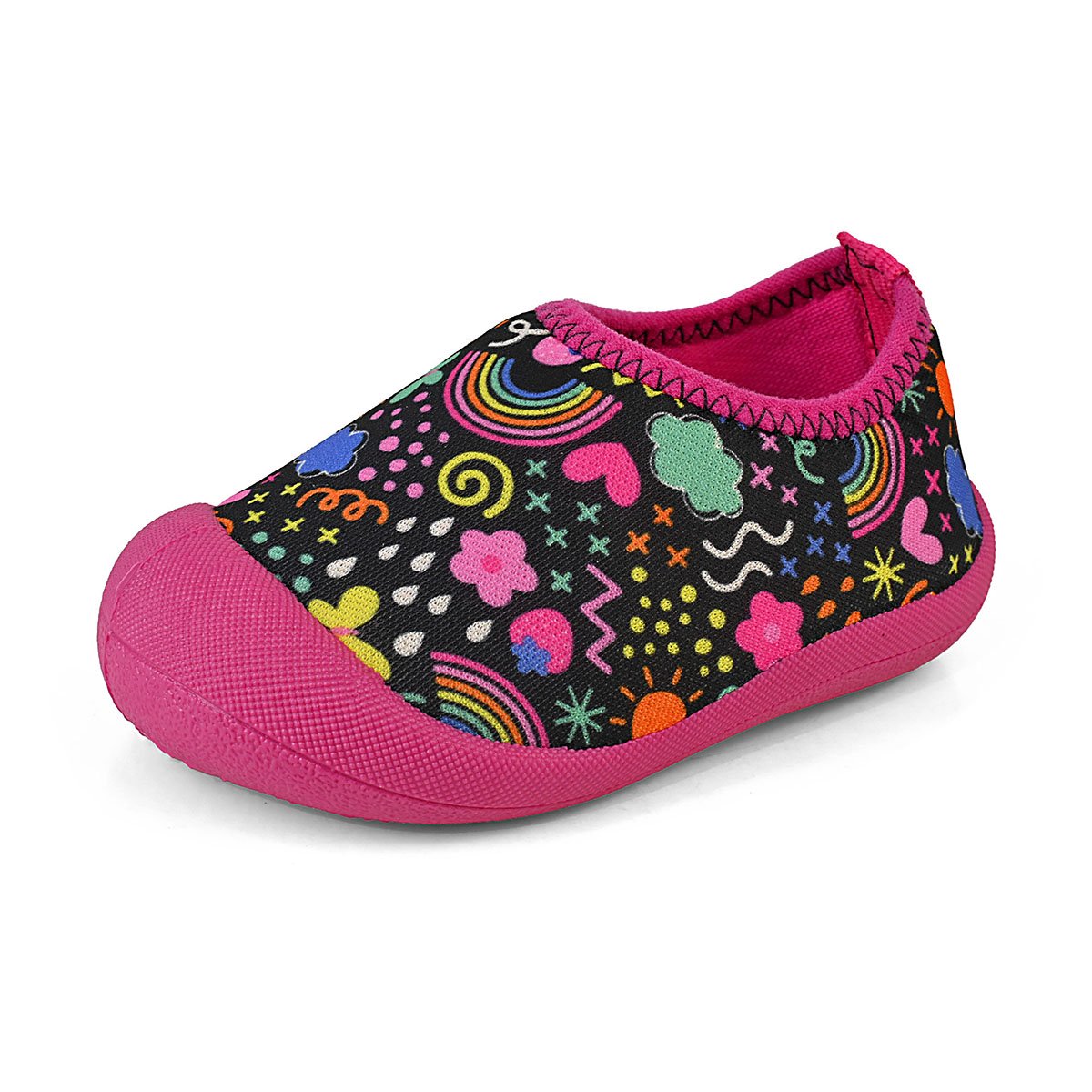 Sapameia Infantil Bebê Menina Preto/Colorido Antiderrapante Gatatuya Preto/Rosa 6