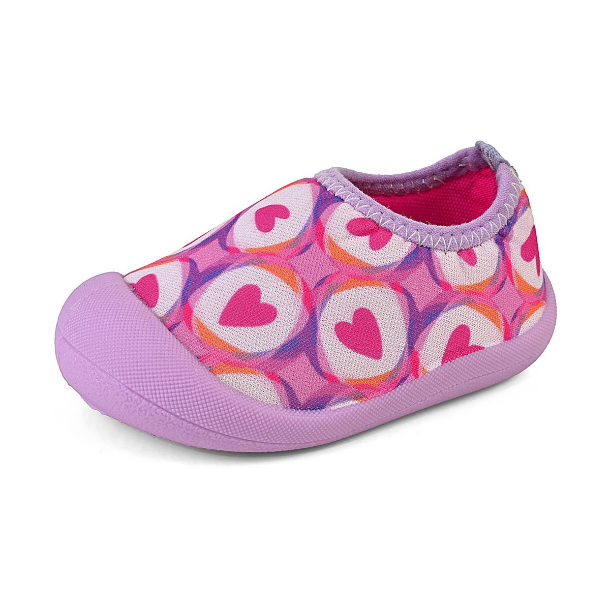 Sapameia Infantil Bebê Menina Lilás/Pink Coração Antiderrapante Gatatuya Lilás 6