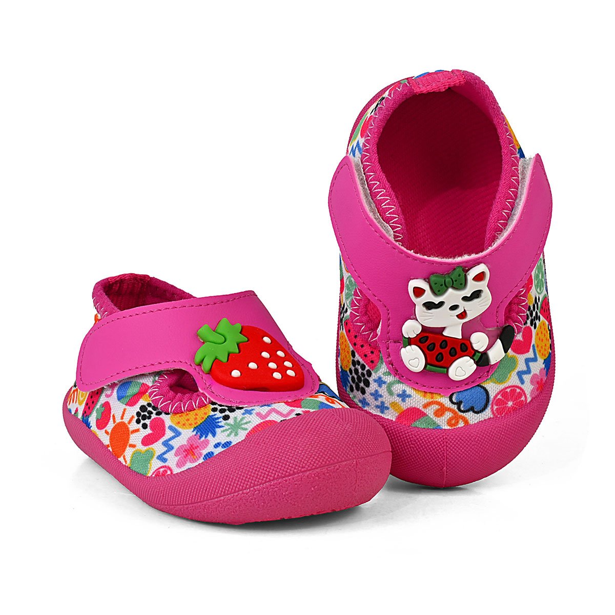 Sapameia Infantil Bebê Menina Pink/Colorido Enfeite Antiderrapante Gatatuya Rosa 4