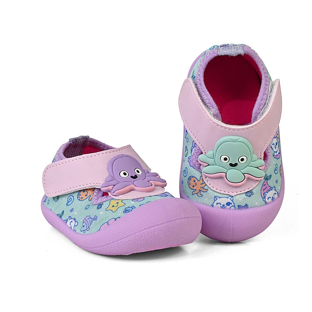 Sapameia Infantil Bebê Menina Azul Sereia Enfeite Antiderrapante Gatatuya Lilás/Verde 5