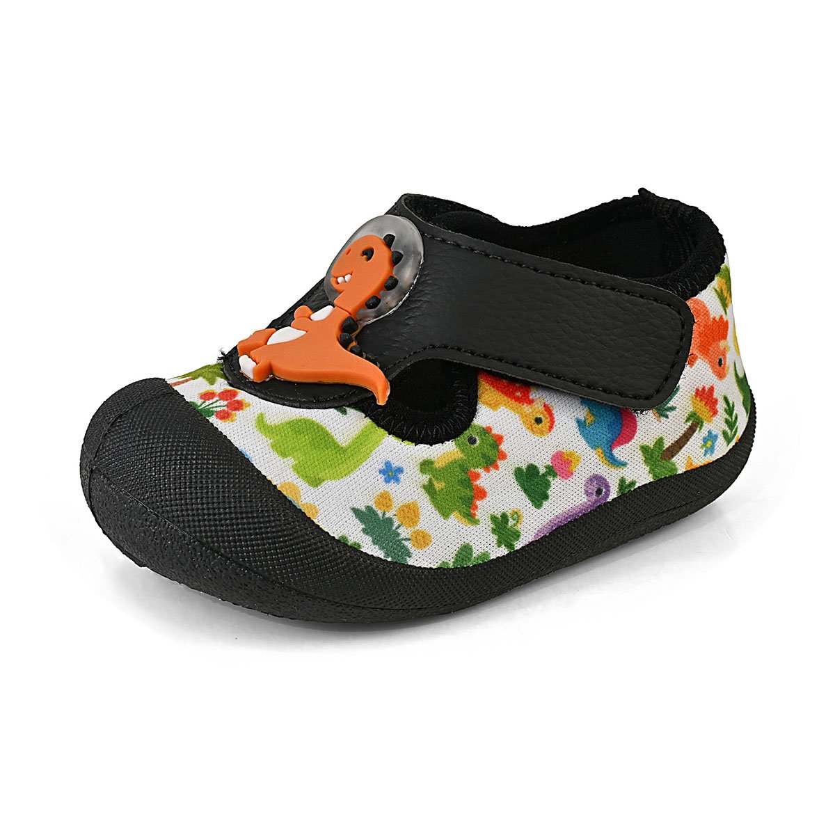 Sapameia Infantil Bebê Menino Verde/Preto Dinossauro Enfeite Antiderrapante Gatatuya Branco/Preto 6