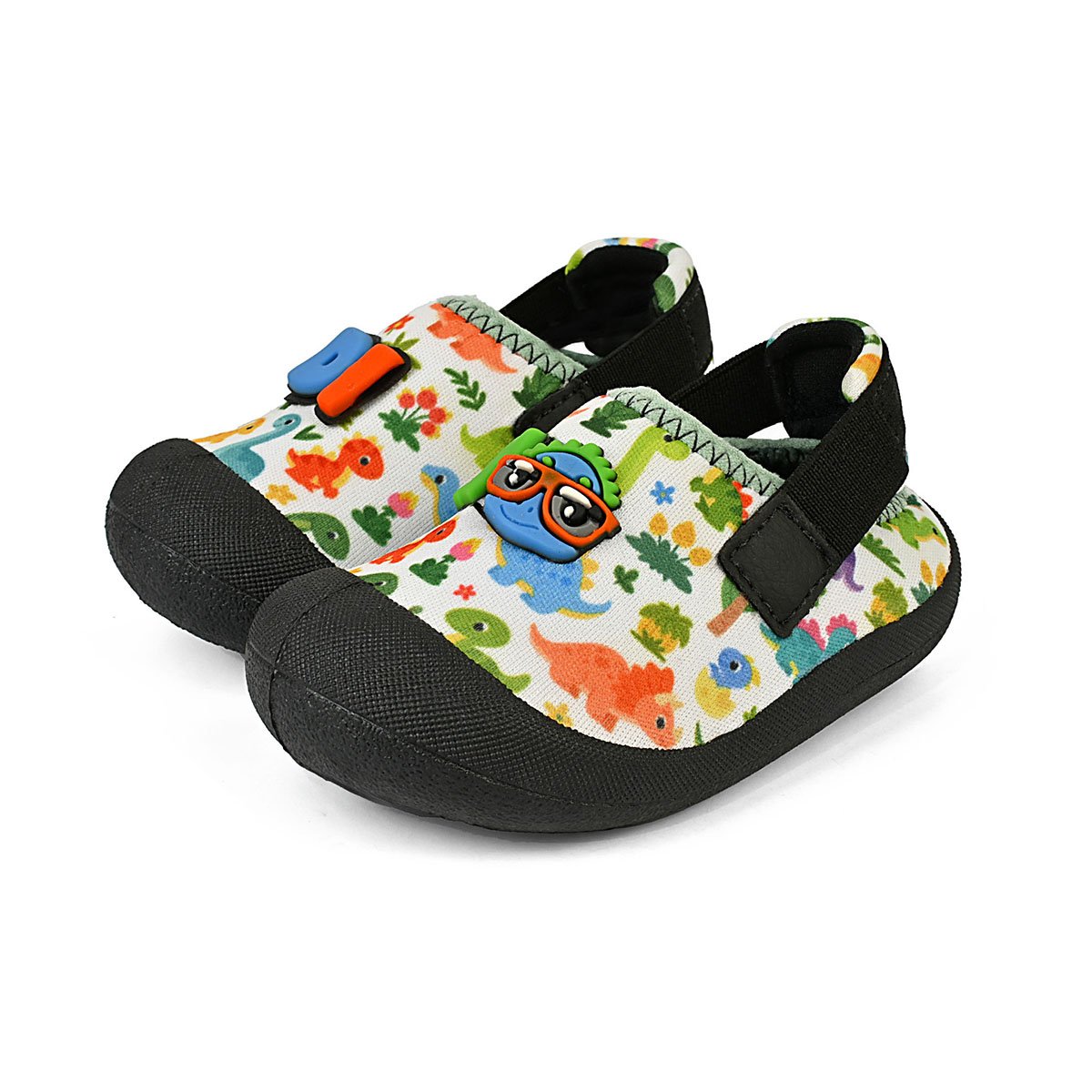 Tênis Babuche Infantil Bebê Menino Sapatinho Antiderrapante Branco/Verde Dino