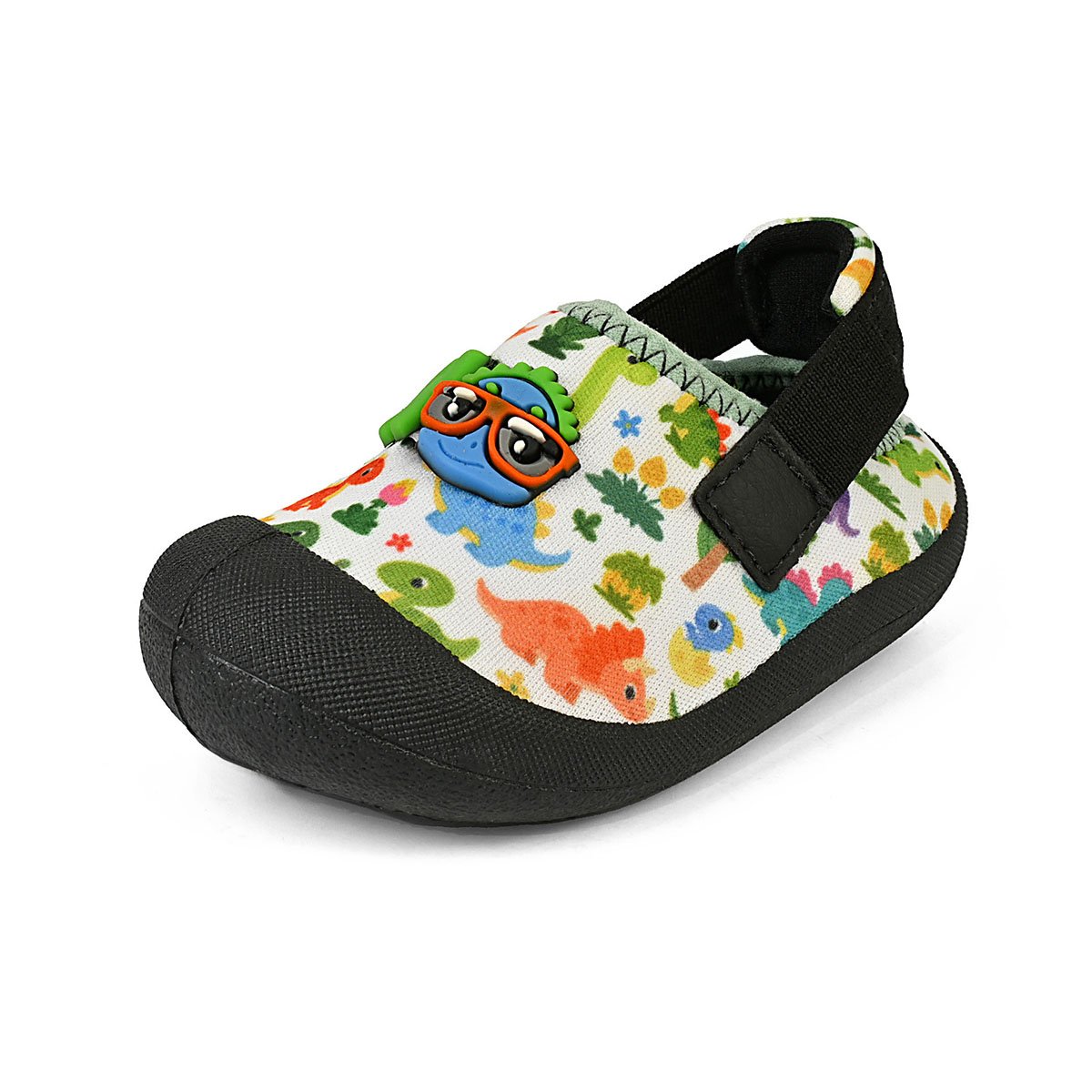 Tênis Babuche Infantil Bebê Menino Sapatinho Antiderrapante Branco/Verde Dino Branco 4