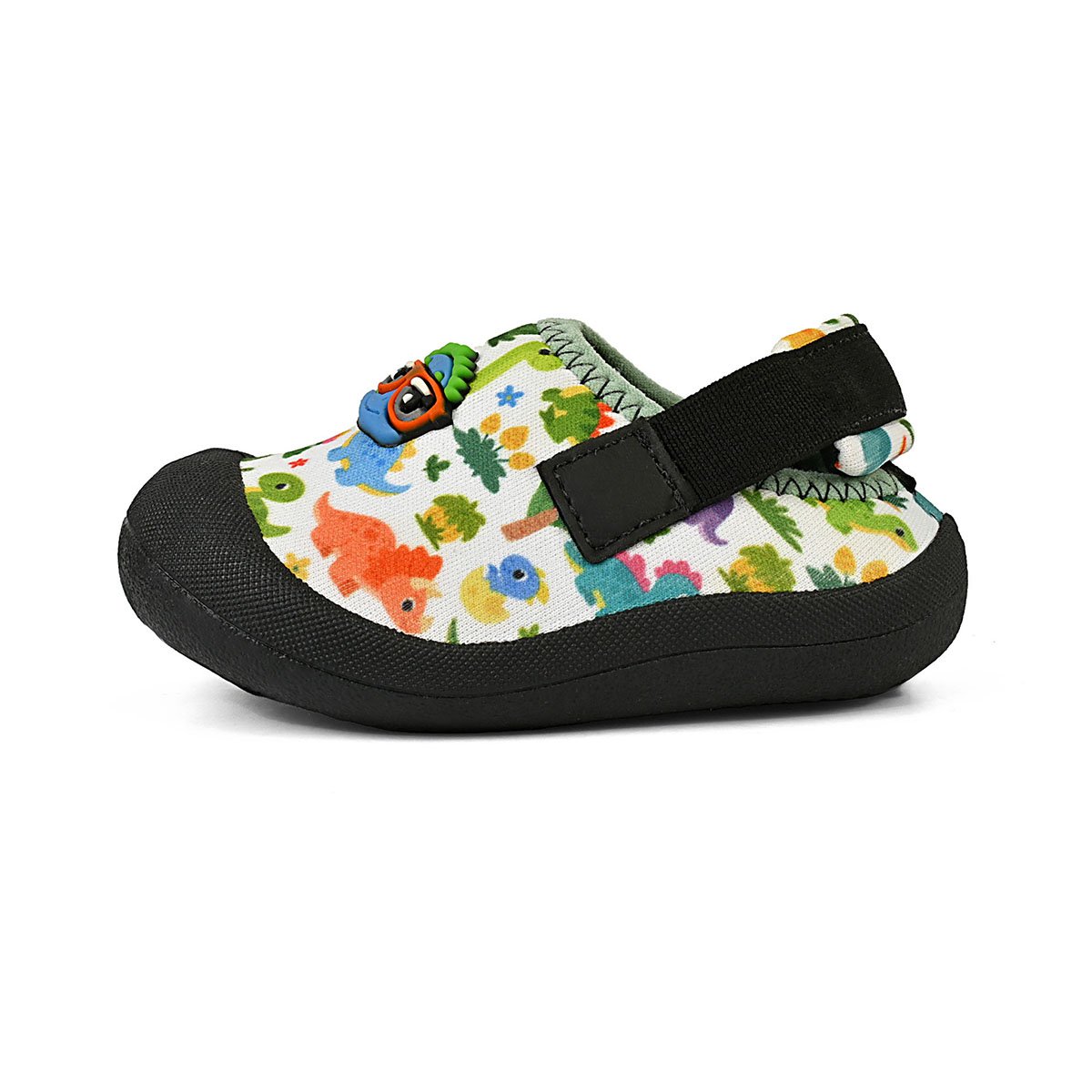 Tênis Babuche Infantil Bebê Menino Sapatinho Antiderrapante Branco/Verde Dino Branco 5