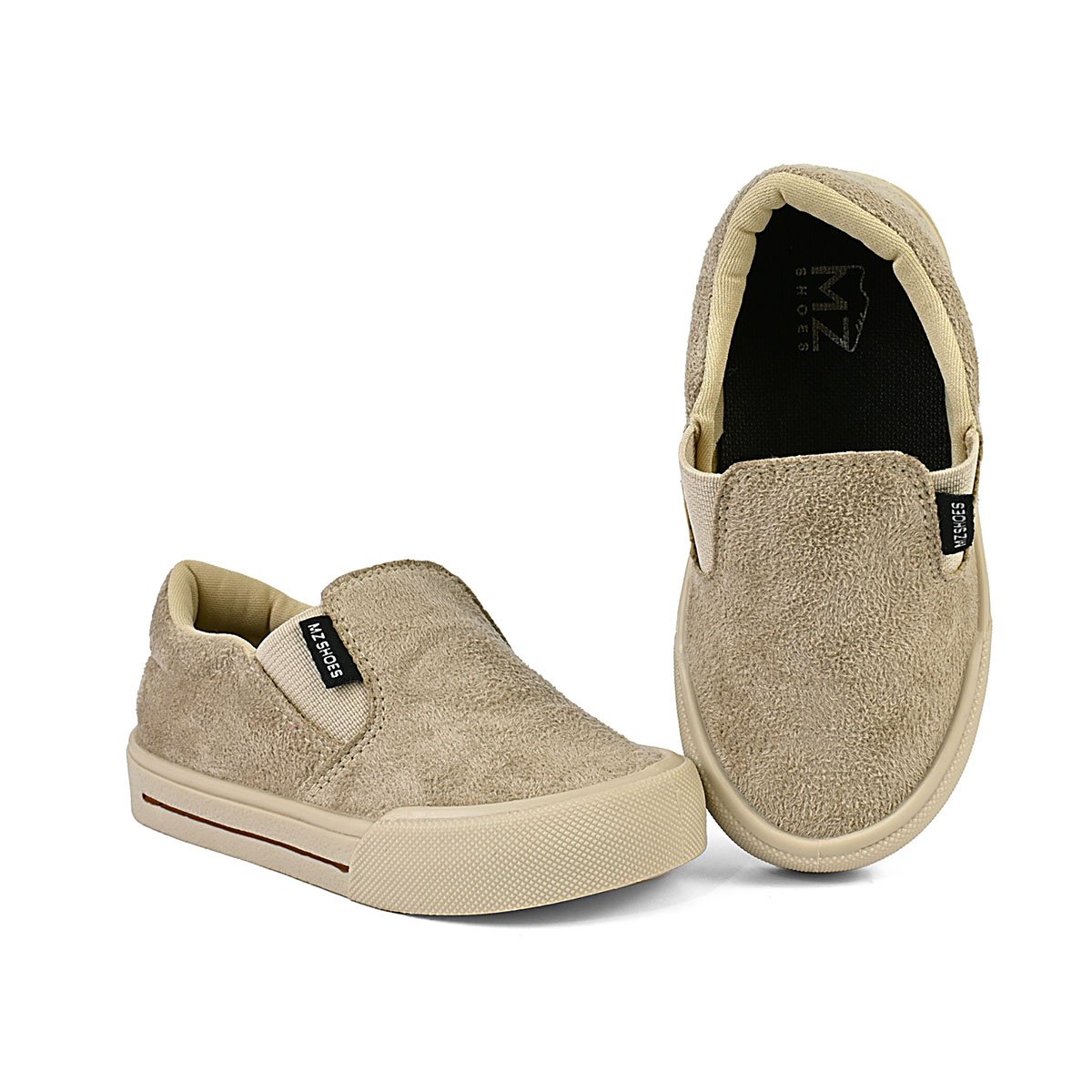 Tênis Mocassim Infantil Casual Menino Slip On Escolar Marfim Gatatuya