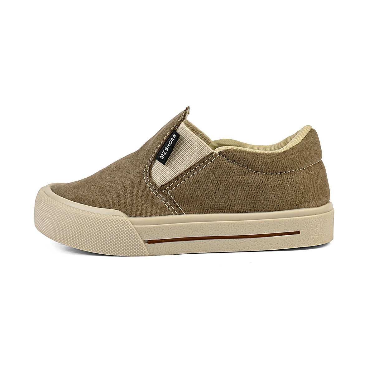 Tênis Iate Casual infantil Menino Sem Cadarço Slip On Taupe Gatatuya Marrom 3