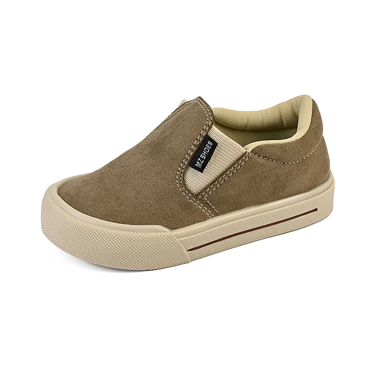 Tênis Iate Casual infantil Menino Sem Cadarço Slip On Taupe Gatatuya Marrom 4