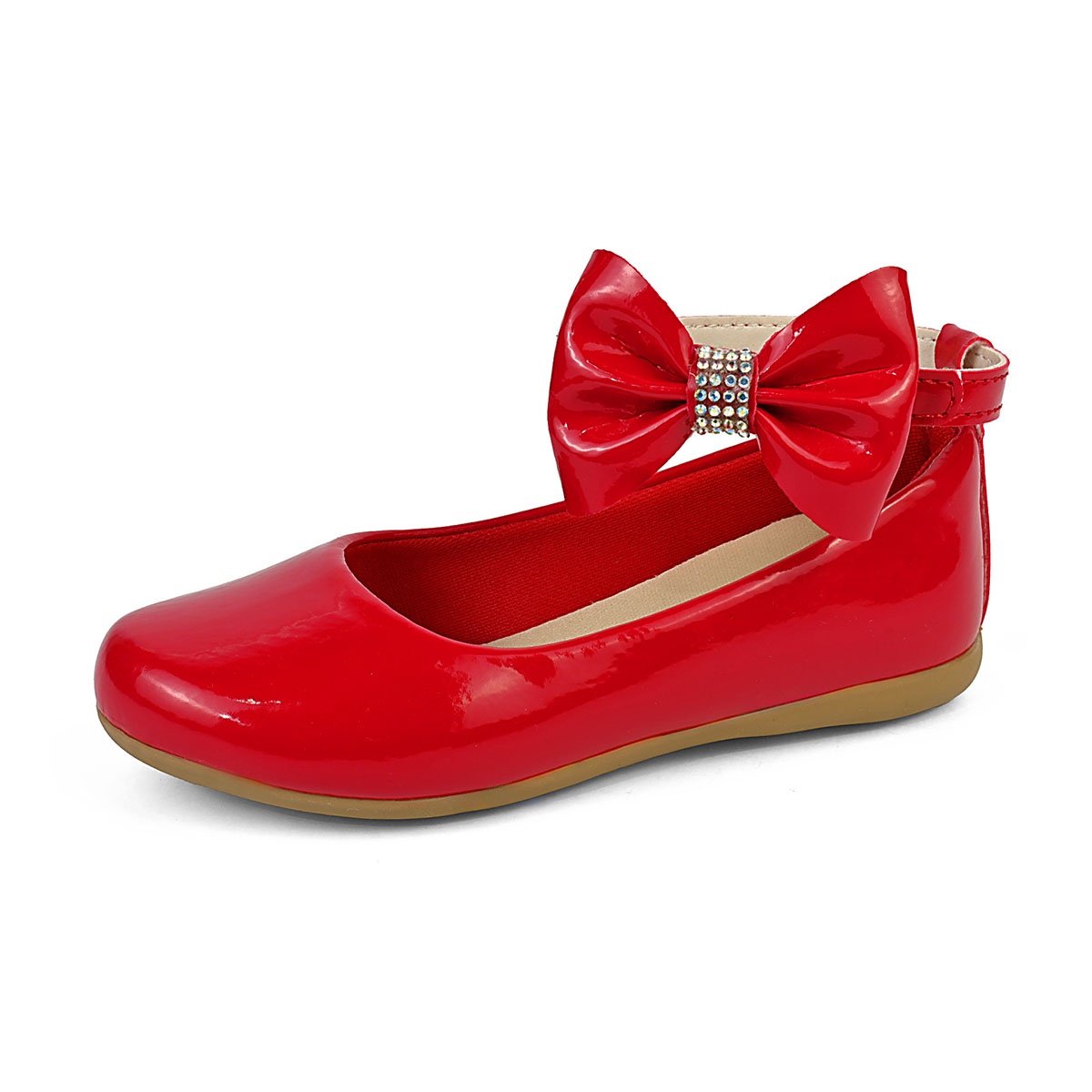 Kit Sapatilha Infantil E Sandália Menina Festa Conforto Vermelha Prata Gatatuya Vermelho/Branco 3