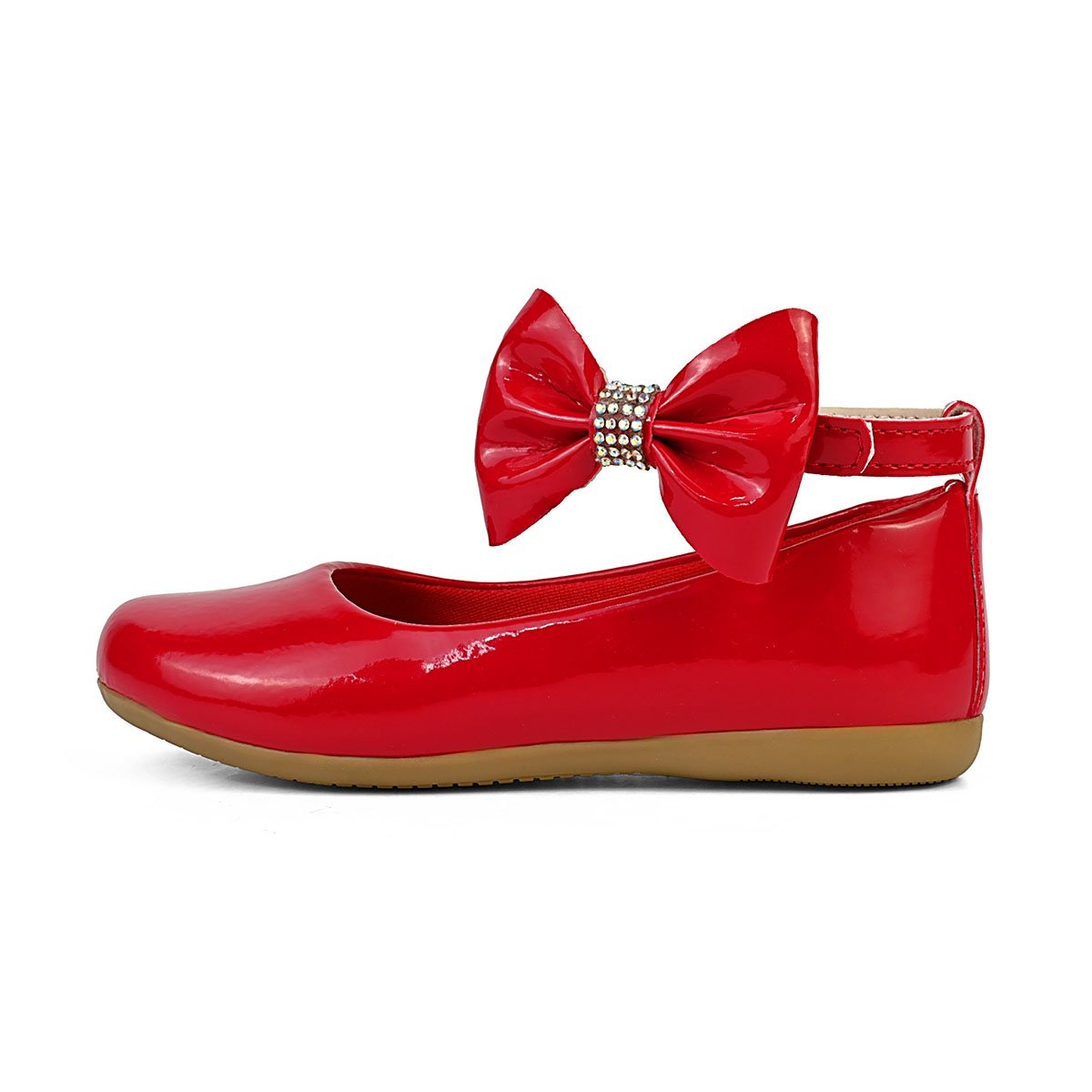 Kit Sapatilha Infantil E Sandália Menina Festa Conforto Vermelha Prata Gatatuya Vermelho/Branco 5