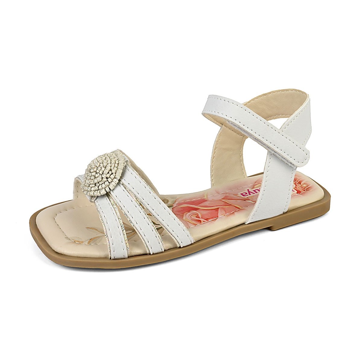 Kit Sandália Rasteira Feminina Infantil Menina Conforto Com Bolsa Branca/Prata Gatatuya Branco/Prata 4