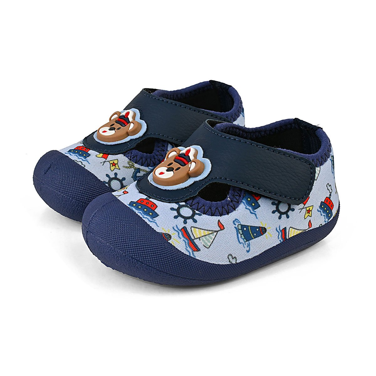 Sapameia Infantil Bebê Menino Azul Marinho Marinheiro Enfeite Antiderrapante Gatatuya