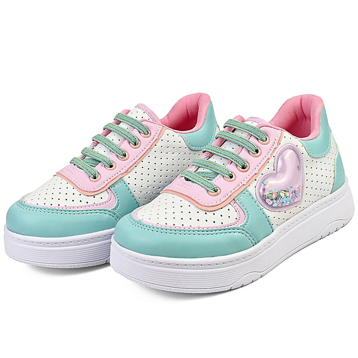 Kit Tênis Infantil Menina Com Bolsa Calce Fácil Feminino Colorido Casual Gatatuya Multicores 5