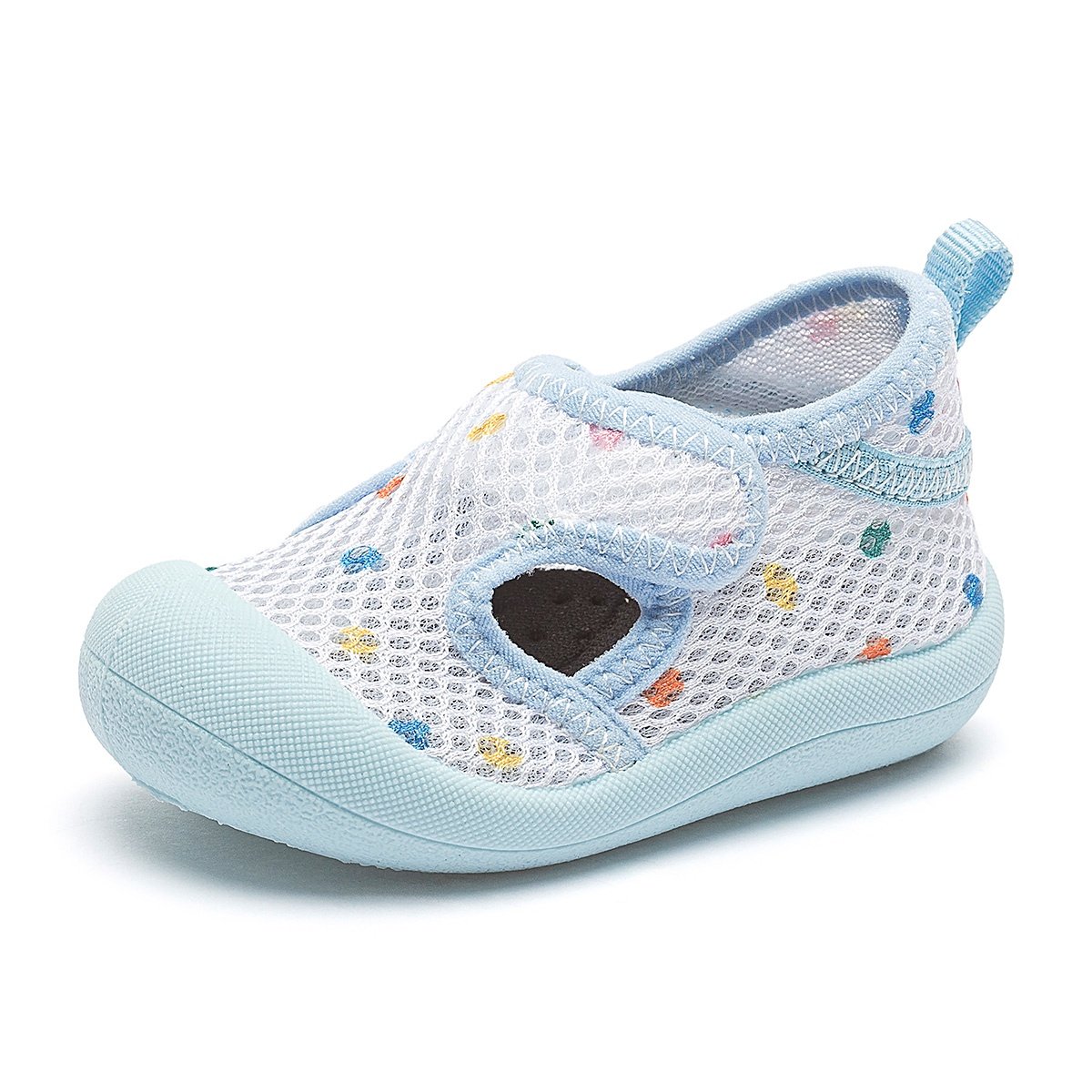 Calce Fácil Infantil Menino Antiderrapante Bebê Verão Respirável Branco Azul Gatatuya Azul 4