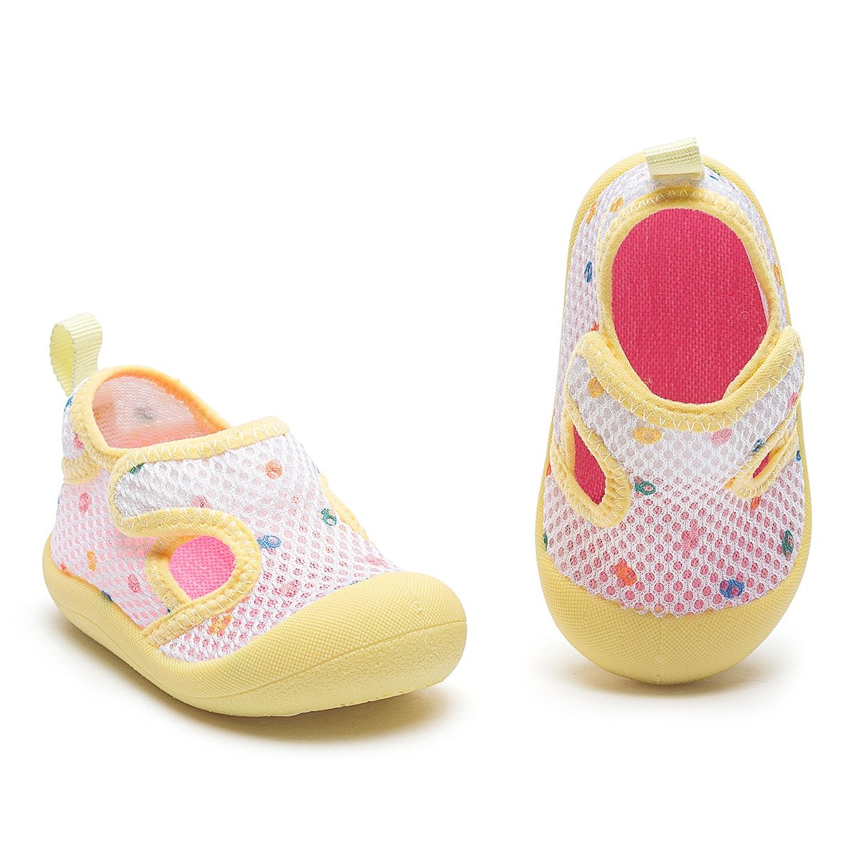 Sandália Antiderrapante Praia Infantil Menina Respirável Branco Amarelo Gatatuya