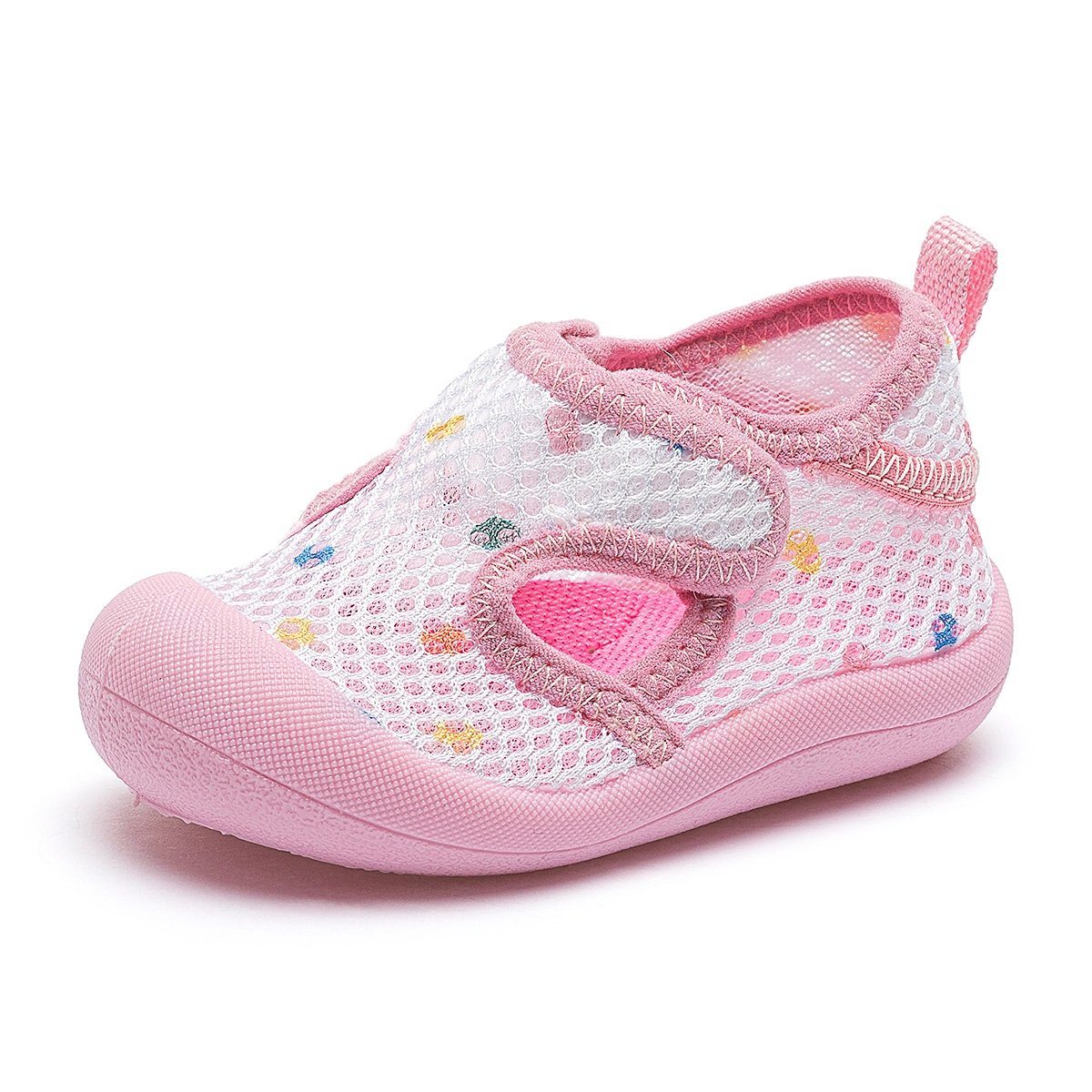 Sandália Antiderrapante Praia Infantil Menina Respirável Branco Rosa Gatatuya Rosa 4