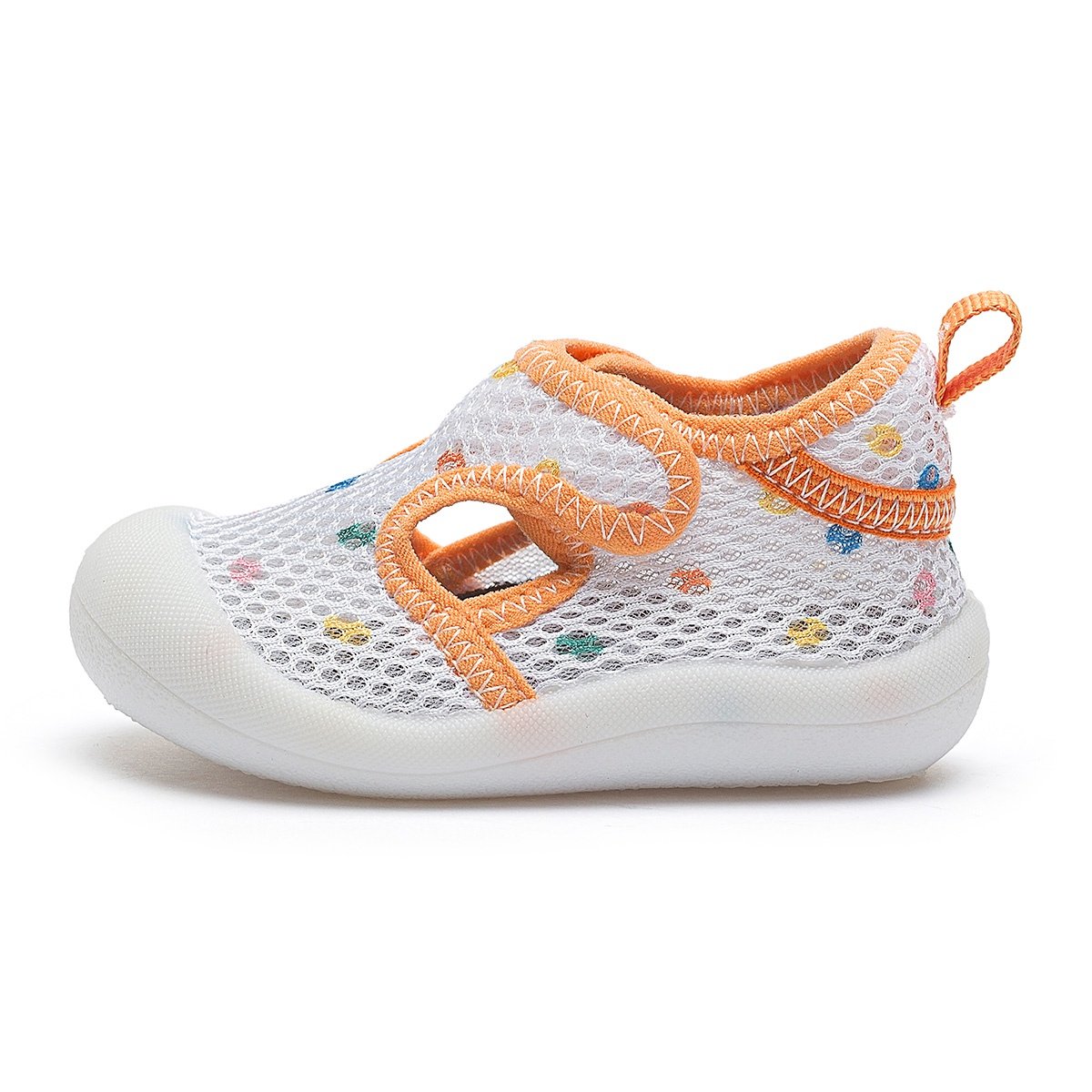 Sandália Bebê Primeiros Passos Infantil Menino Verão Branco Laranja Gatatuya Branco 3