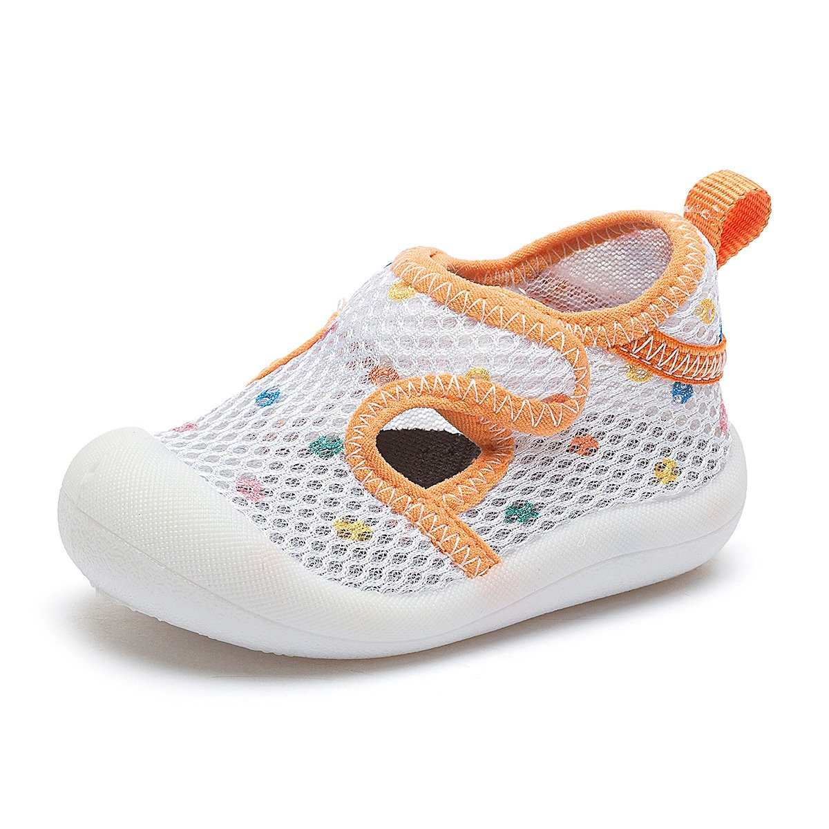 Sandália Bebê Primeiros Passos Infantil Menino Verão Branco Laranja Gatatuya Branco 4