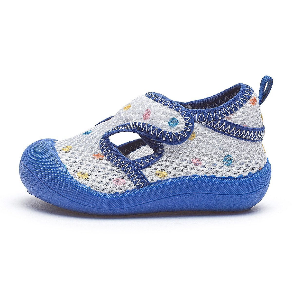 Sapatinho Antiderrapante Bebê Primeiros Passos Infantil Menino Verão Azul Gatatuya Branco 3