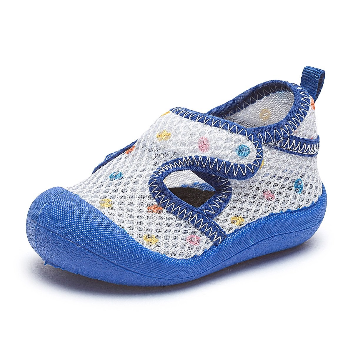 Sapatinho Antiderrapante Bebê Primeiros Passos Infantil Menino Verão Azul Gatatuya Branco 4