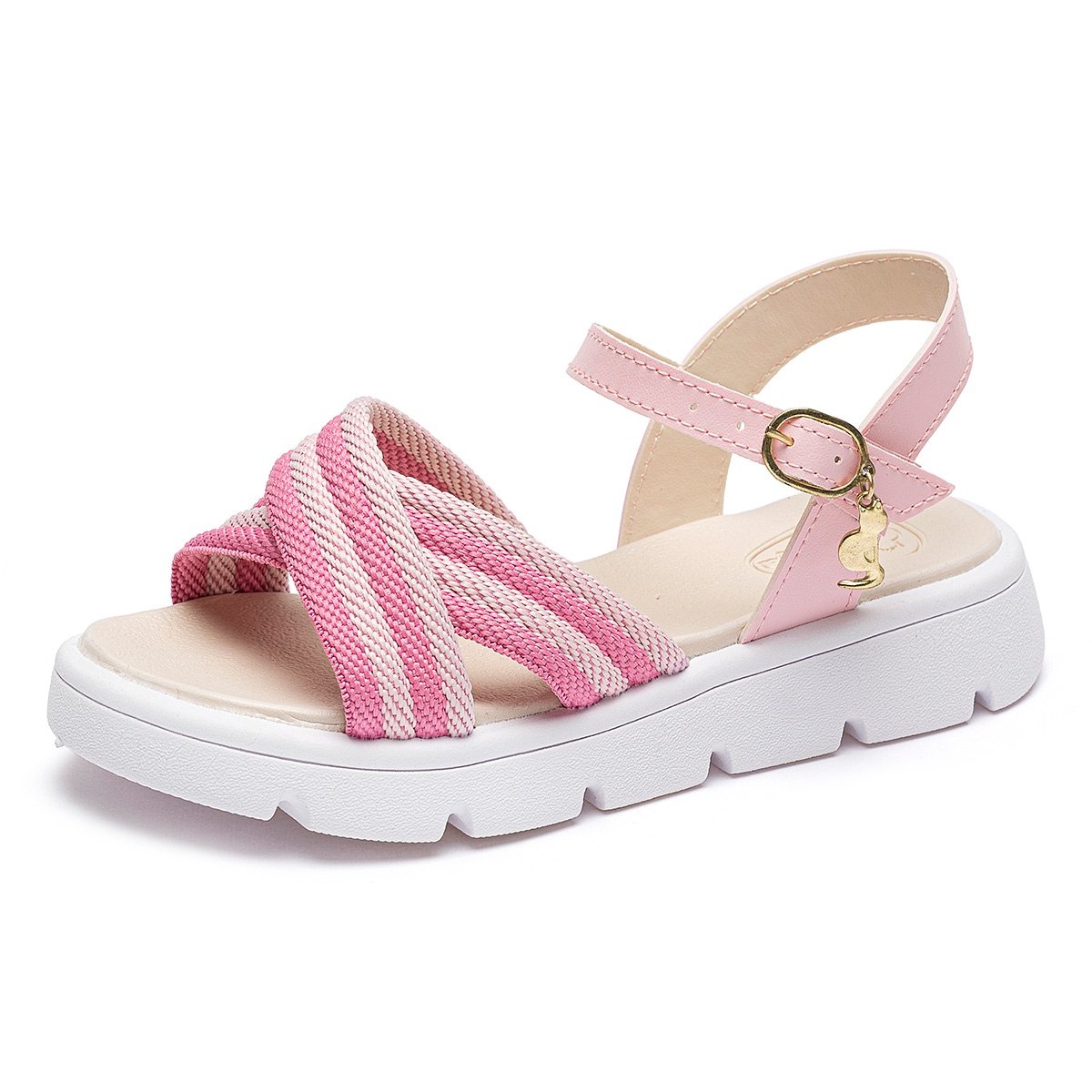 Sandália Infantil Menina Brilho Rosa Pink Confortável Antiderrapante Gatatuya Rosa 3