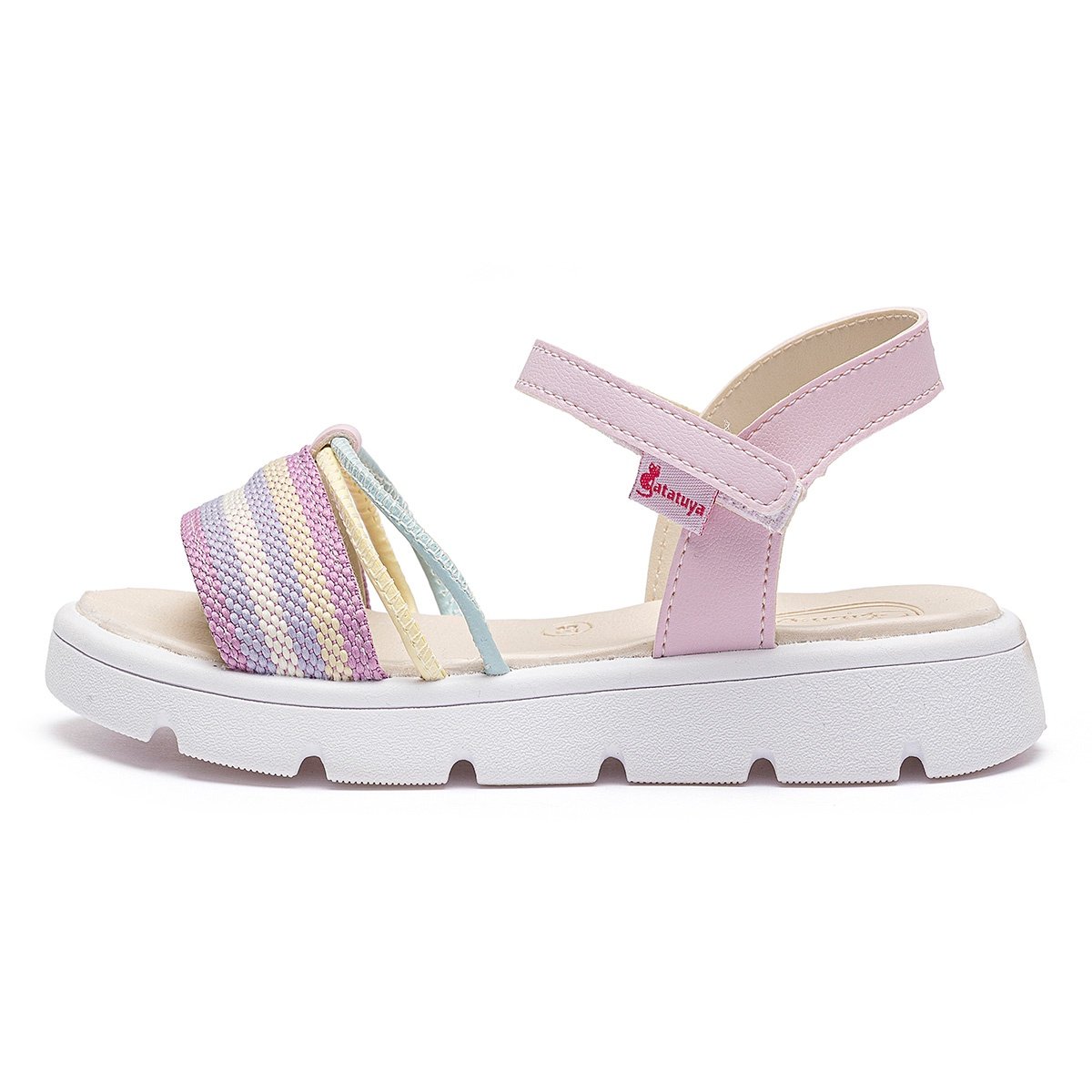 Sandália Infantil Menina Brilho Lilás/Colorido Confortável Antiderrapante Gatatuya Roxo 4