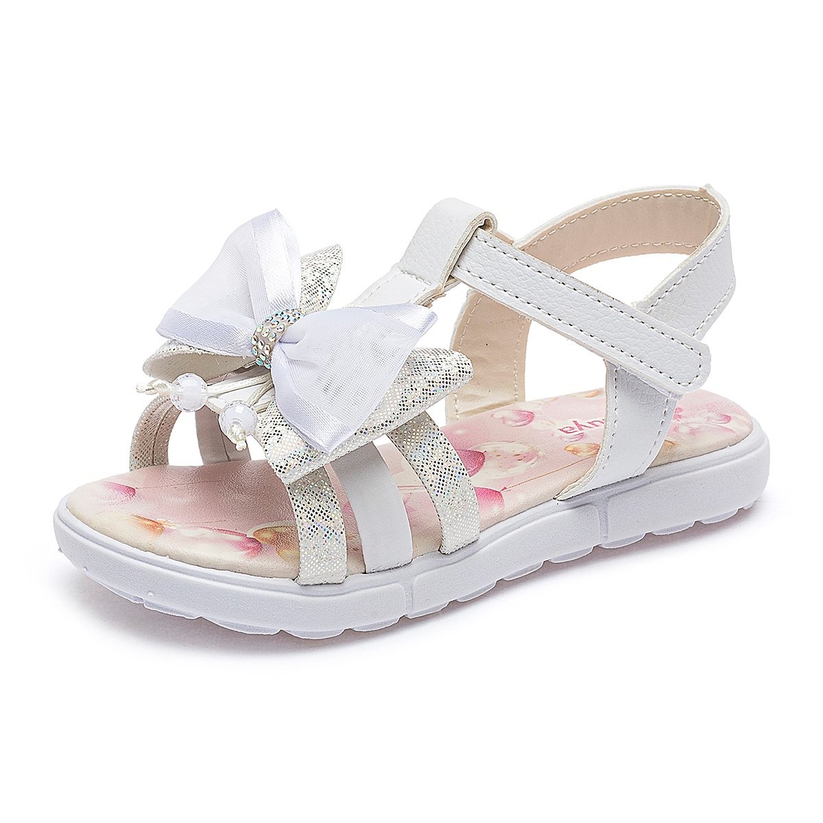 Kit Sandália Rasteirinha Bolsa Infantil Menina Branco Laço Brilho Festa Gatatuya Branco 6