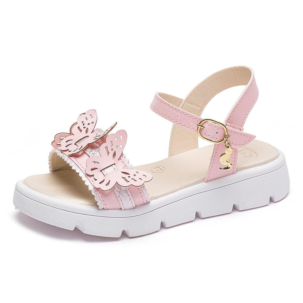 Kit Sandália Com Bolsinha Infantil Menina Borboleta Rosa Confortável Casual Gatatuya Rosa 4