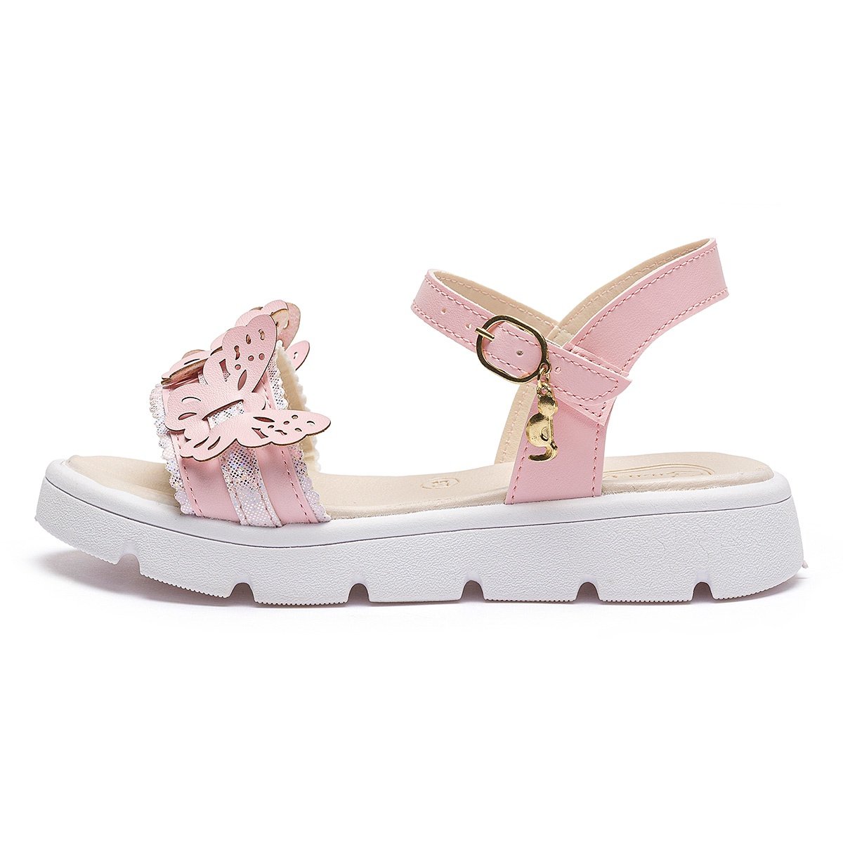 Kit Sandália Com Bolsinha Infantil Menina Borboleta Rosa Confortável Casual Gatatuya Rosa 5