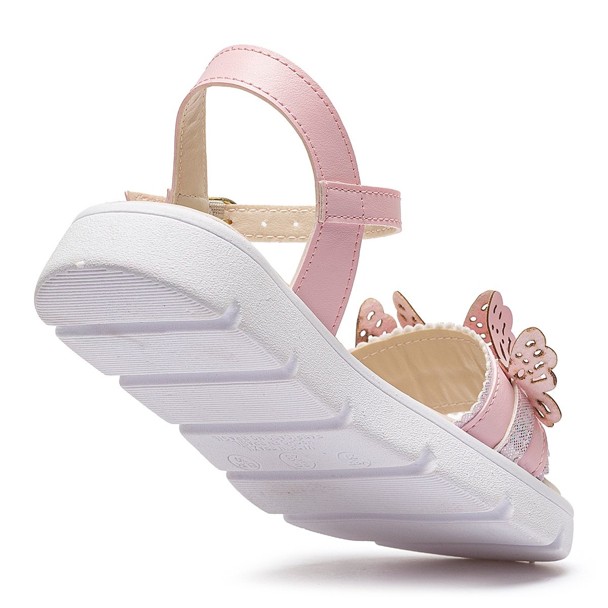 Kit Sandália Com Bolsinha Infantil Menina Borboleta Rosa Confortável Casual Gatatuya Rosa 6