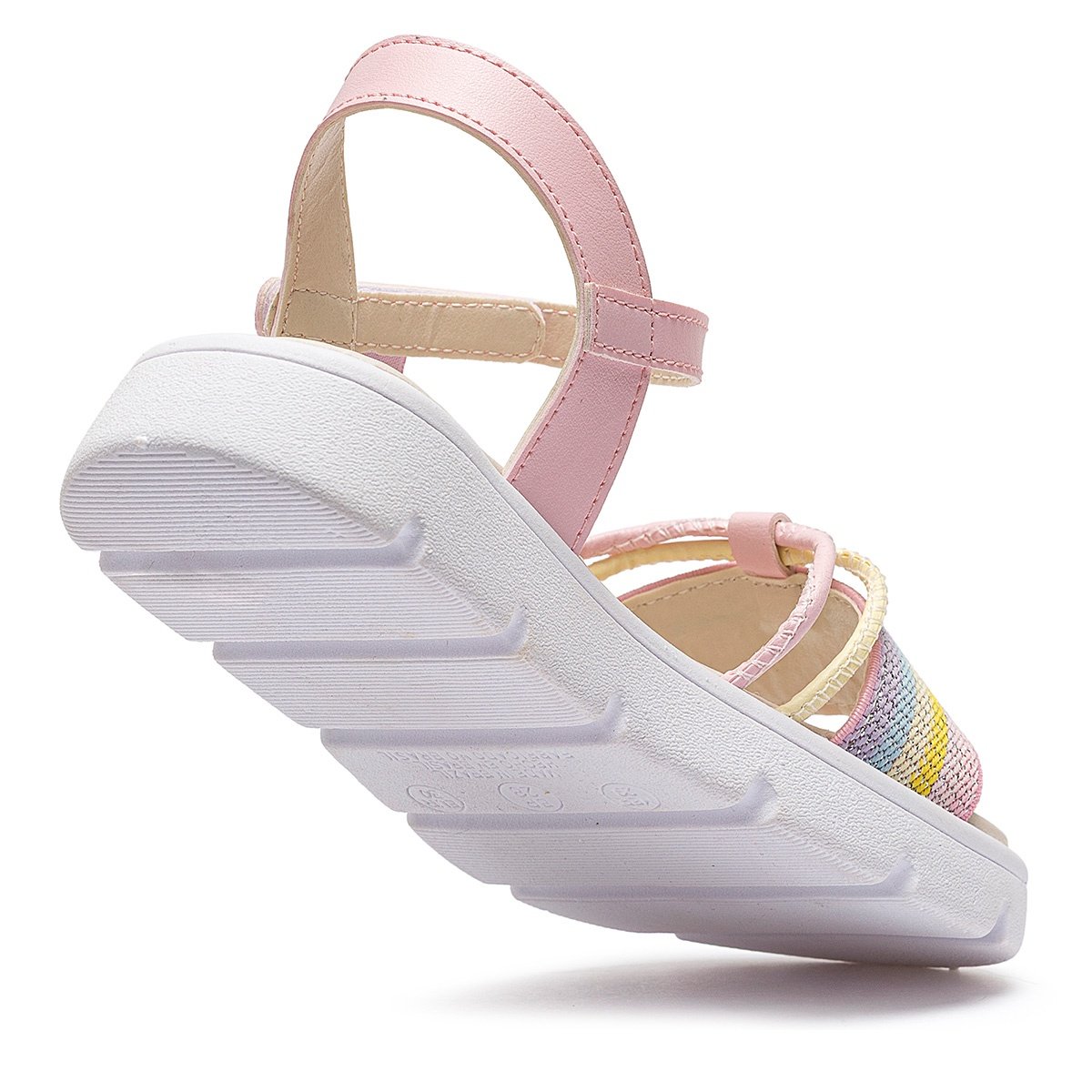 Sandália Infantil Menina Brilho Rosa/Colorido Confortável Antiderrapante Gatatuya Multicores 5