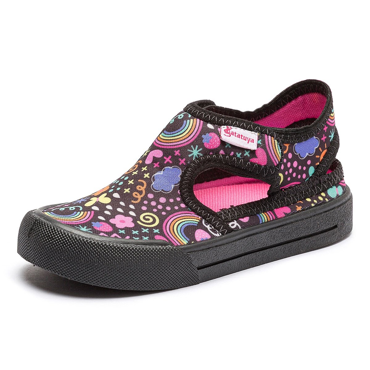 Sandália Papete Infantil Menina Confortável Escolar Antiderrapante Preto Colorido Gatatuya Preto 5