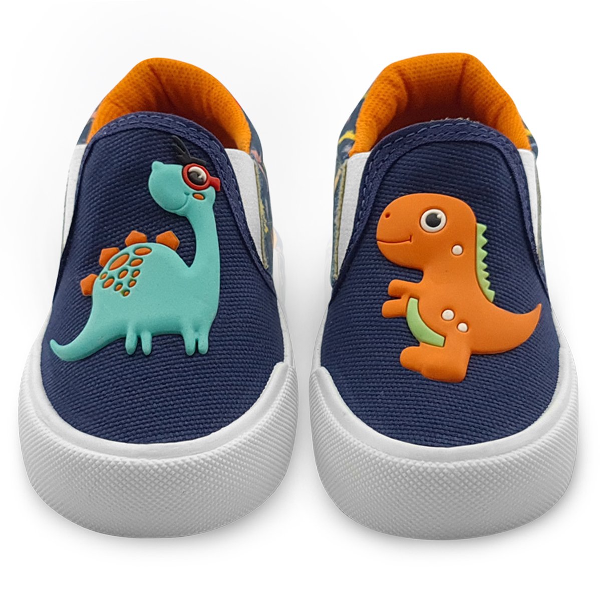 Tênis Infantil Gatatuya Mz Flex Menino Dinossauros Marinho/Laranja Azul 2