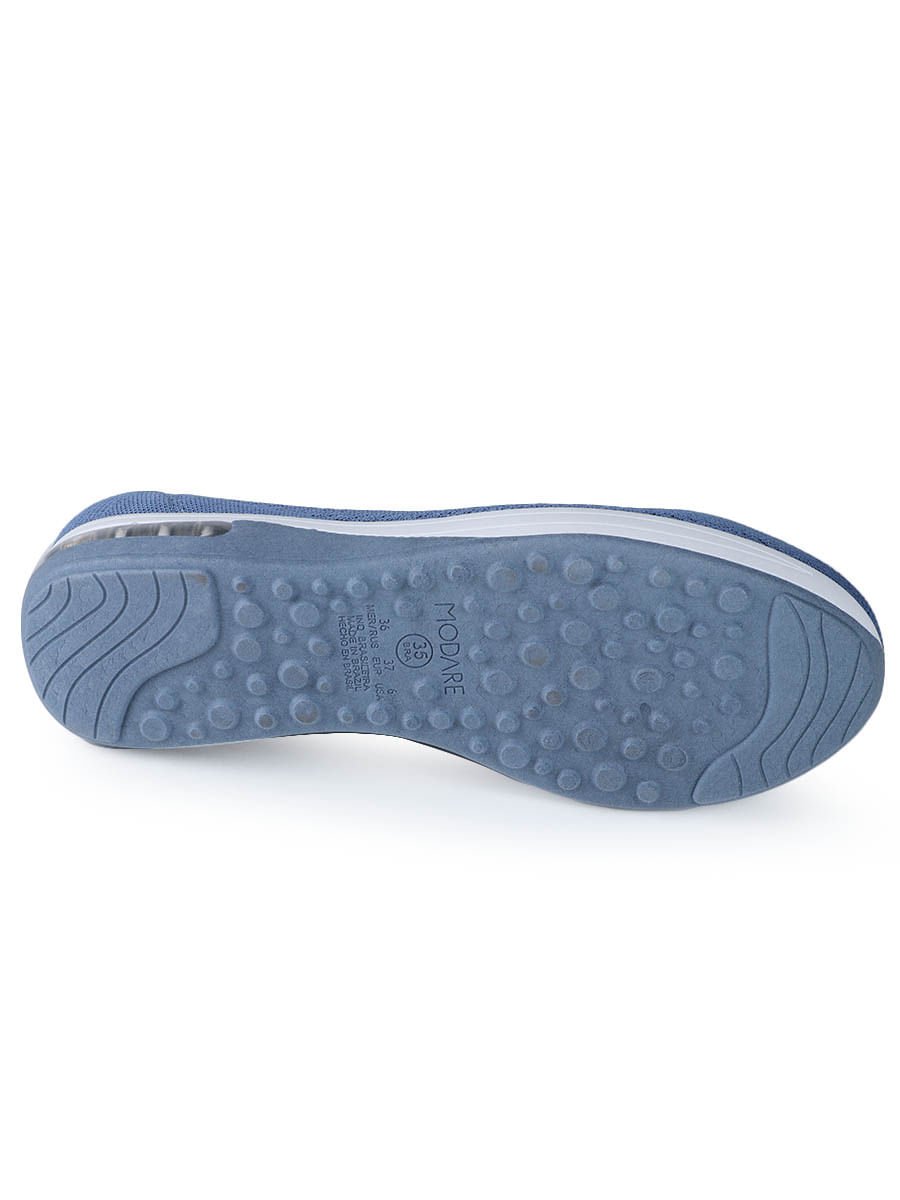 Tênis Casual Feminino Conforto Modare Bolha Gel Azul Azul