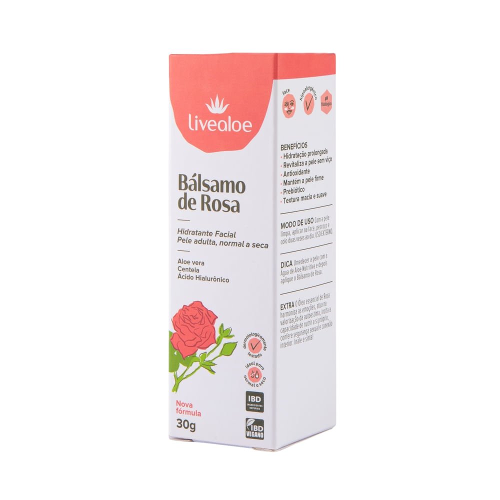 Bálsamo Facial Natural de Rosa 30ml – Livealoe 30ml 4